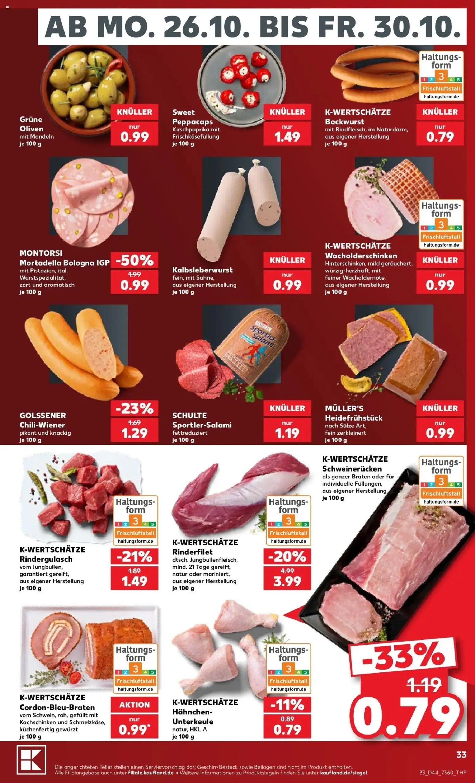 Prospekt Kaufland ab 26.10.2026 » Angebote Online zum Blättern | Seite: 45 | Produkte: Beilagen, Rindergulasch, Hahnchen, Mandeln