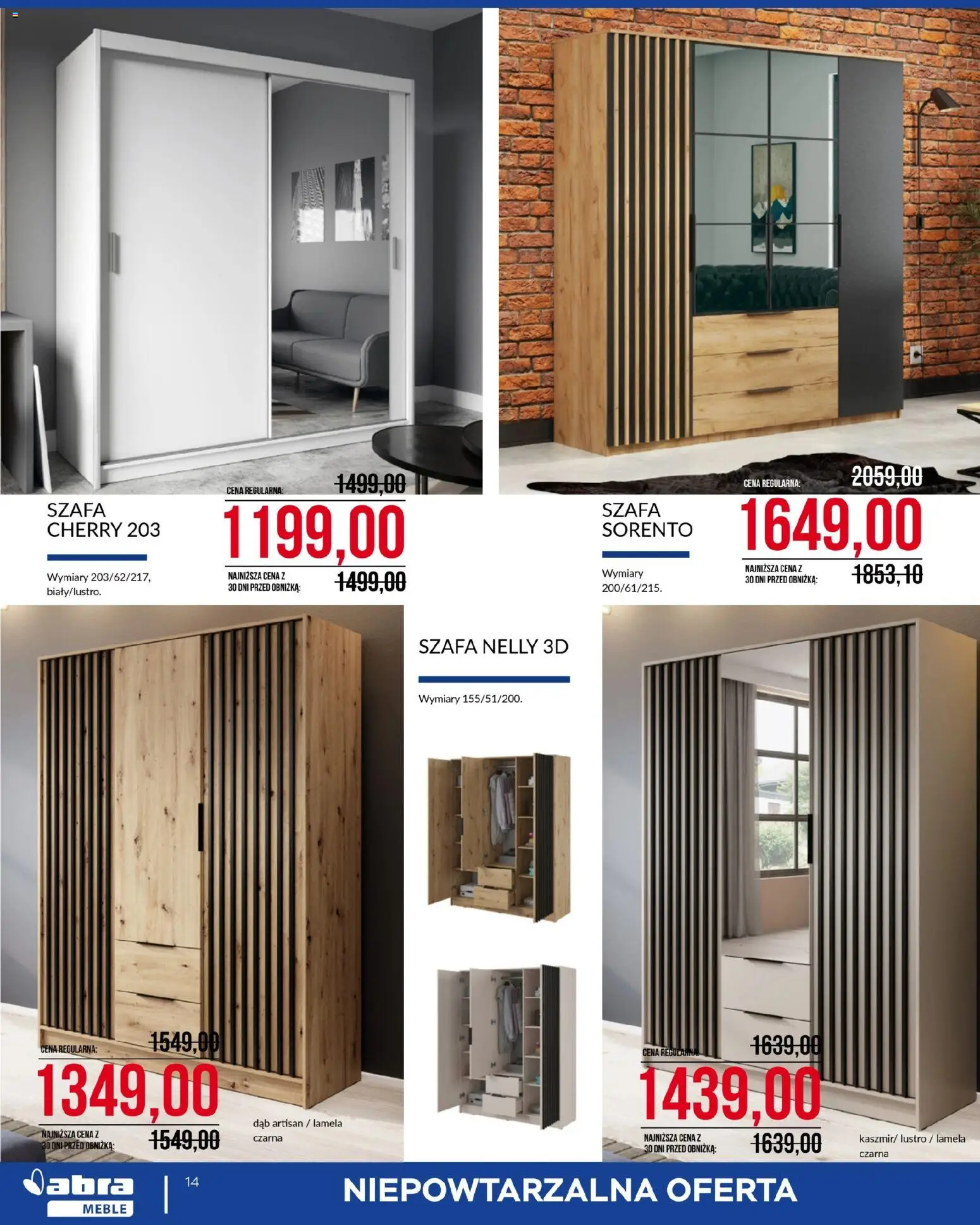 Abra meble gazetka od 03.07.2026 | Strona: 14 | Produkty: Szafa, Lustro