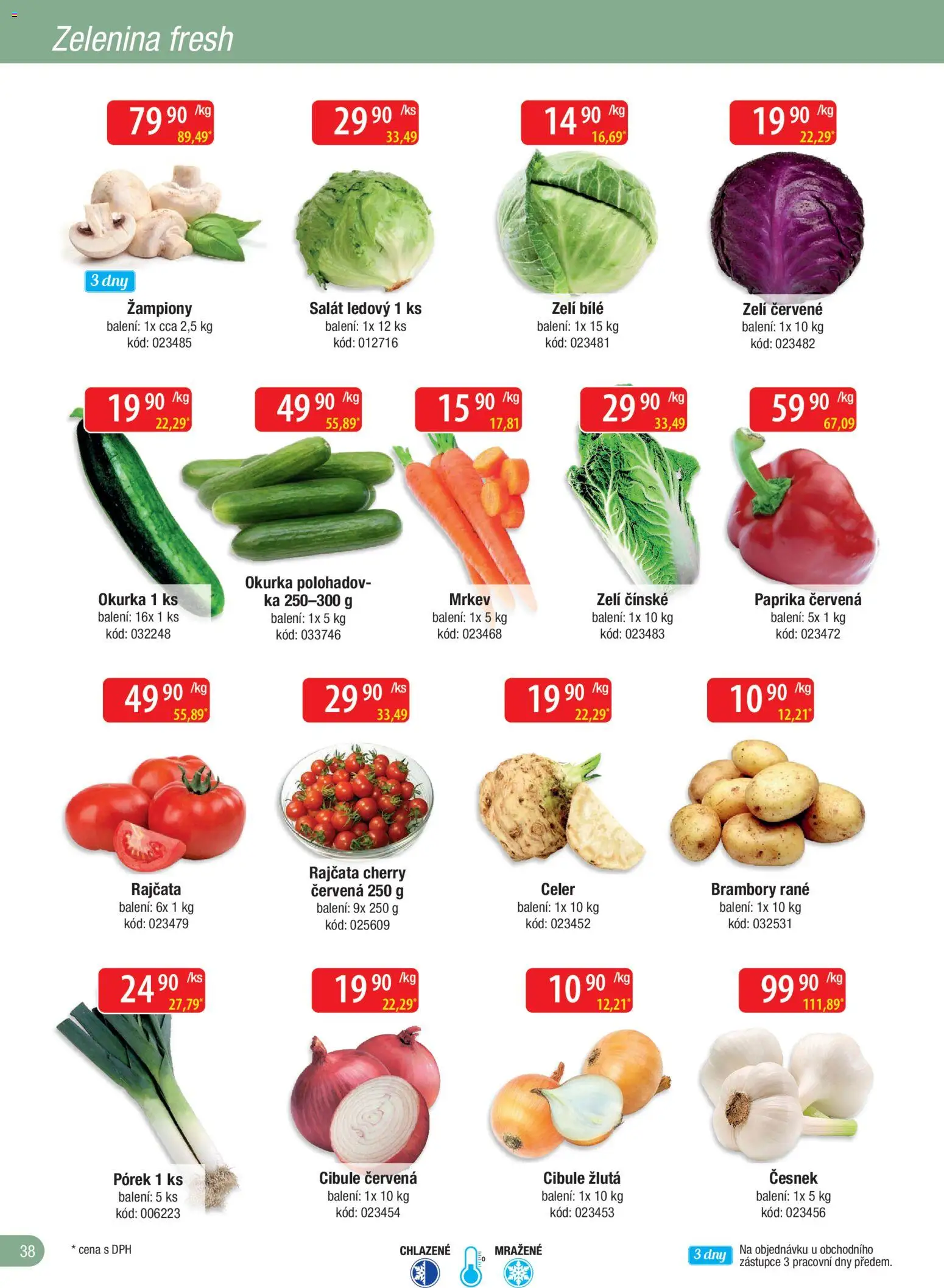 Astur & Qanto leták - Velkoobchod fresh 09/2026 od 01.09.2026 | Strana: 38 | Produkty: Žampiony, Zelenina, Česnek, Okurka