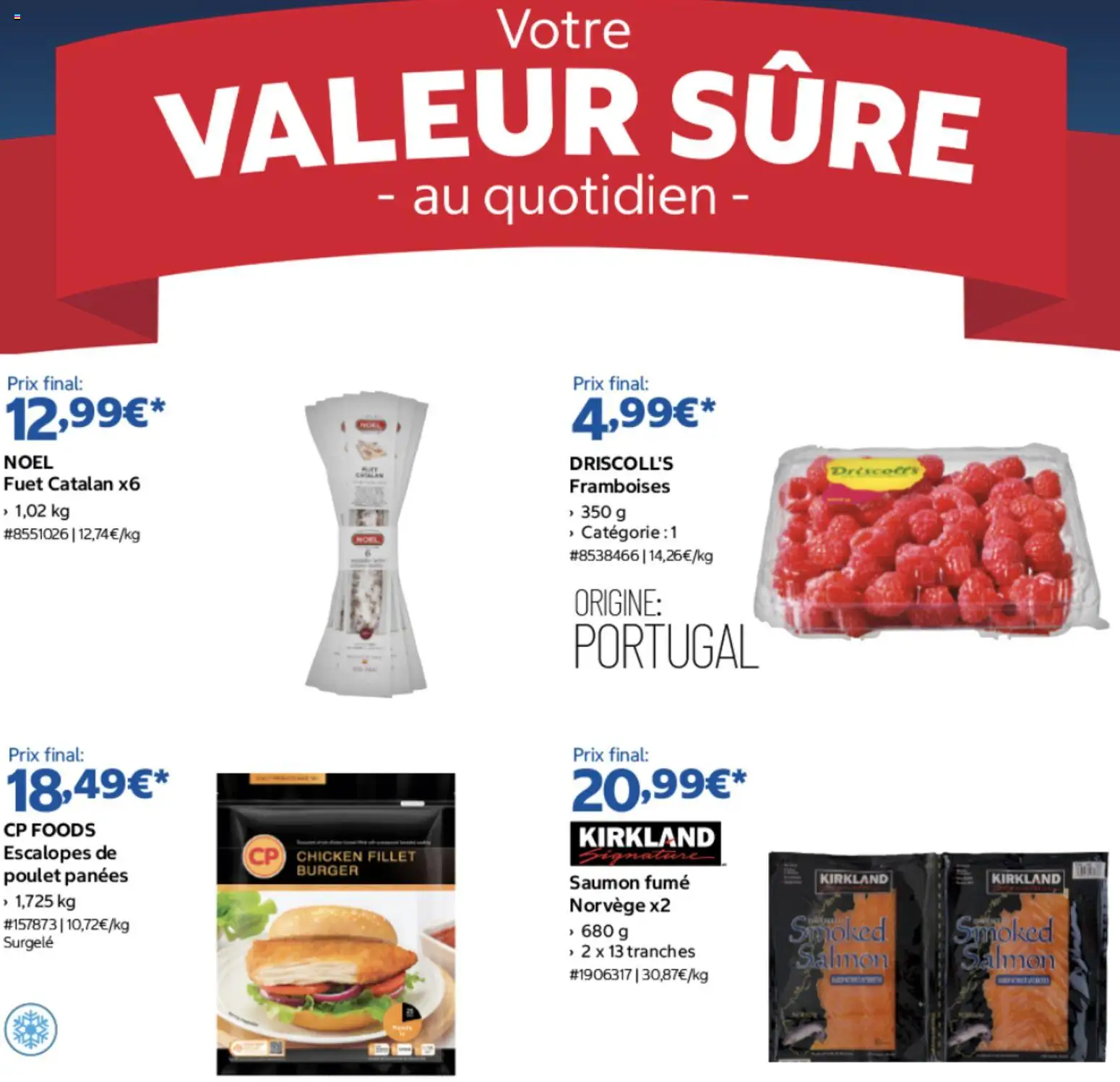 {H1} | Page: 1 | Produits: Saumon fumé, Escalopes, Framboises, Saumon