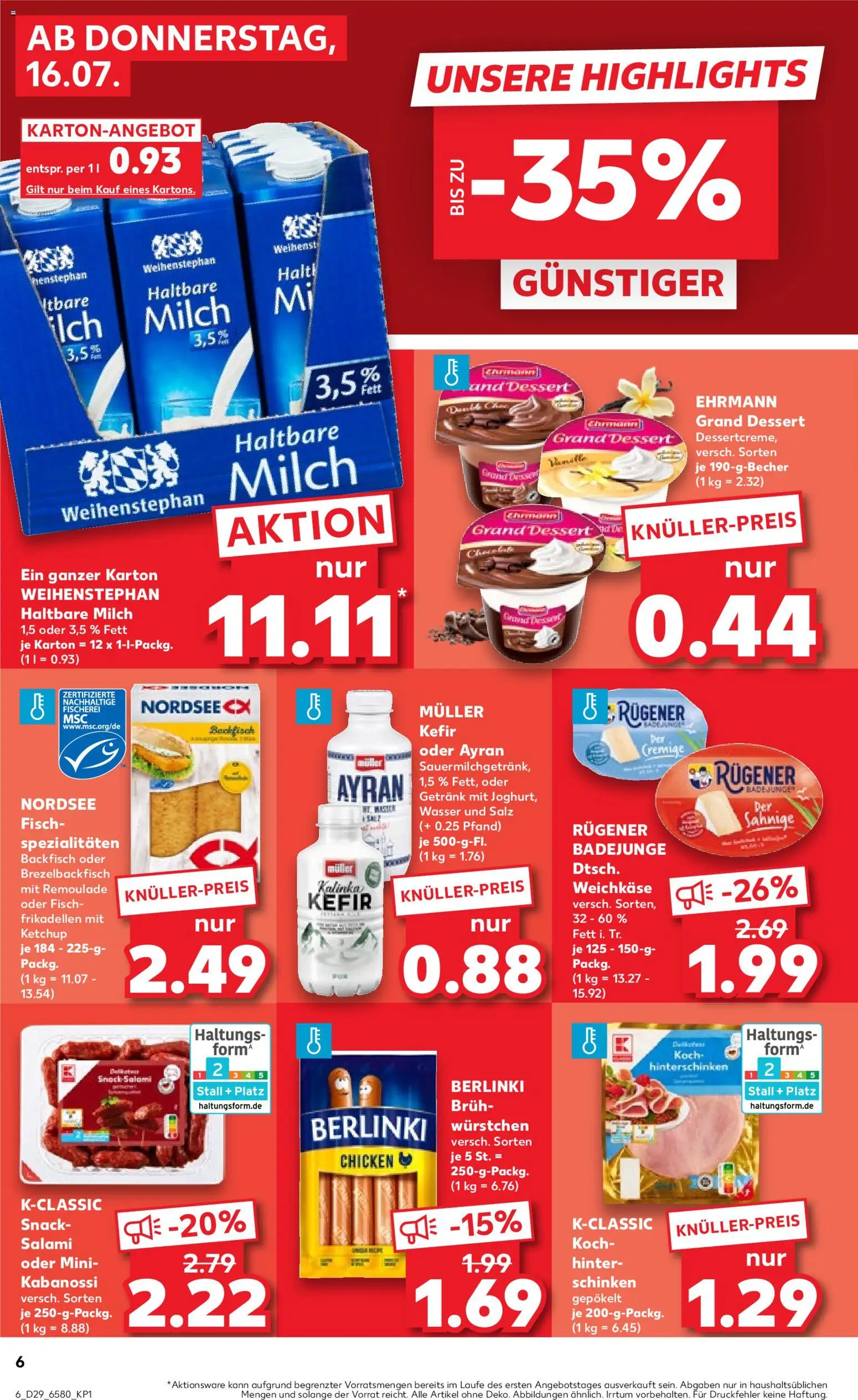 Kaufland Německo leták - Kiel od 16.07.2026 | Strana: 6 | Produkty: Kefír, Ayran, Forma