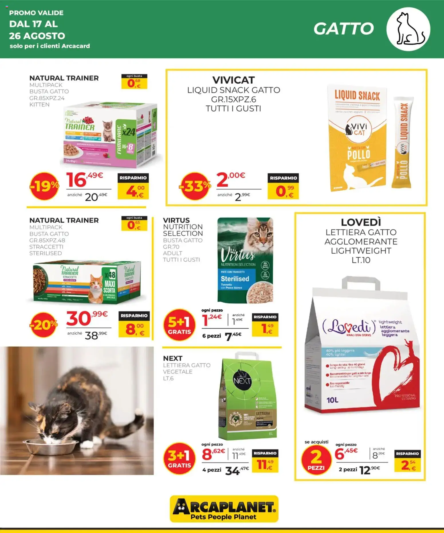 Volantino Arcaplanet del 17/08/2026 | Pagina: 3 | Prodotti: Paté, Pollo, Pesce