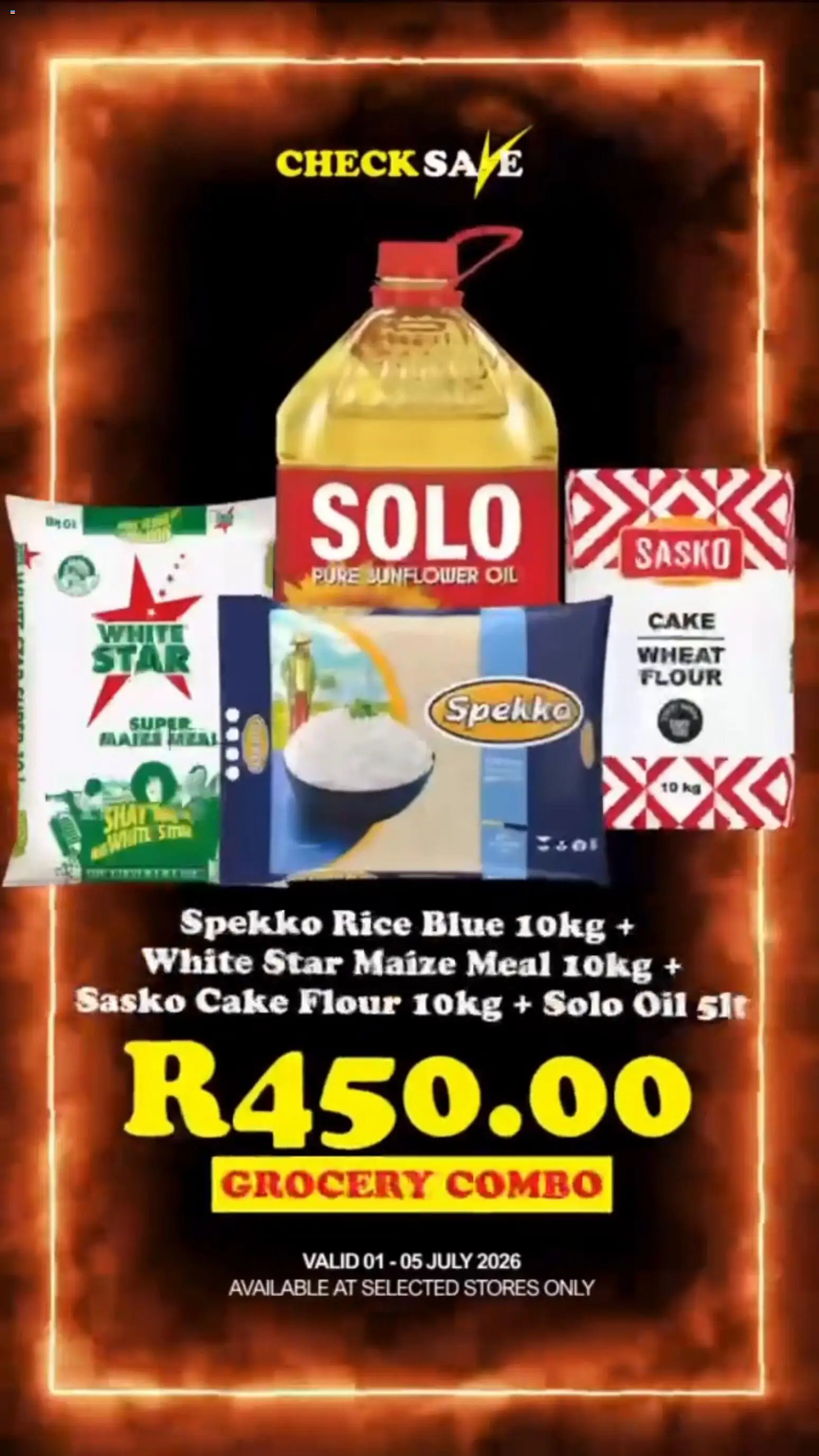 New Check Save catalogue – valid from 01/07/2026 | Page: 6 | Products: Cake, Flour, Maize meal, Rice