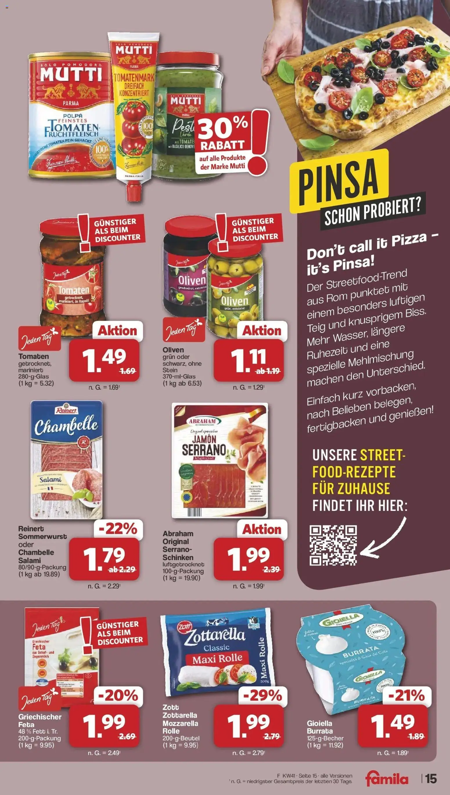 Famila Nordwest Aktueller Prospekt – gültig ab 05.10.2026 | Seite: 15 | Produkte: Tomaten, Burrata, Serrano schinken, Schinken