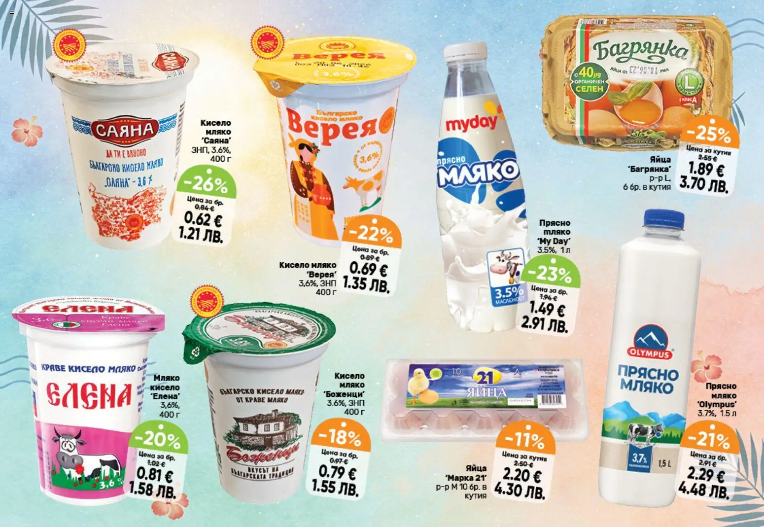 {H1} | Страница: 7 | Продукти: Кисело мляко, Мляко, Яйца, Кутия