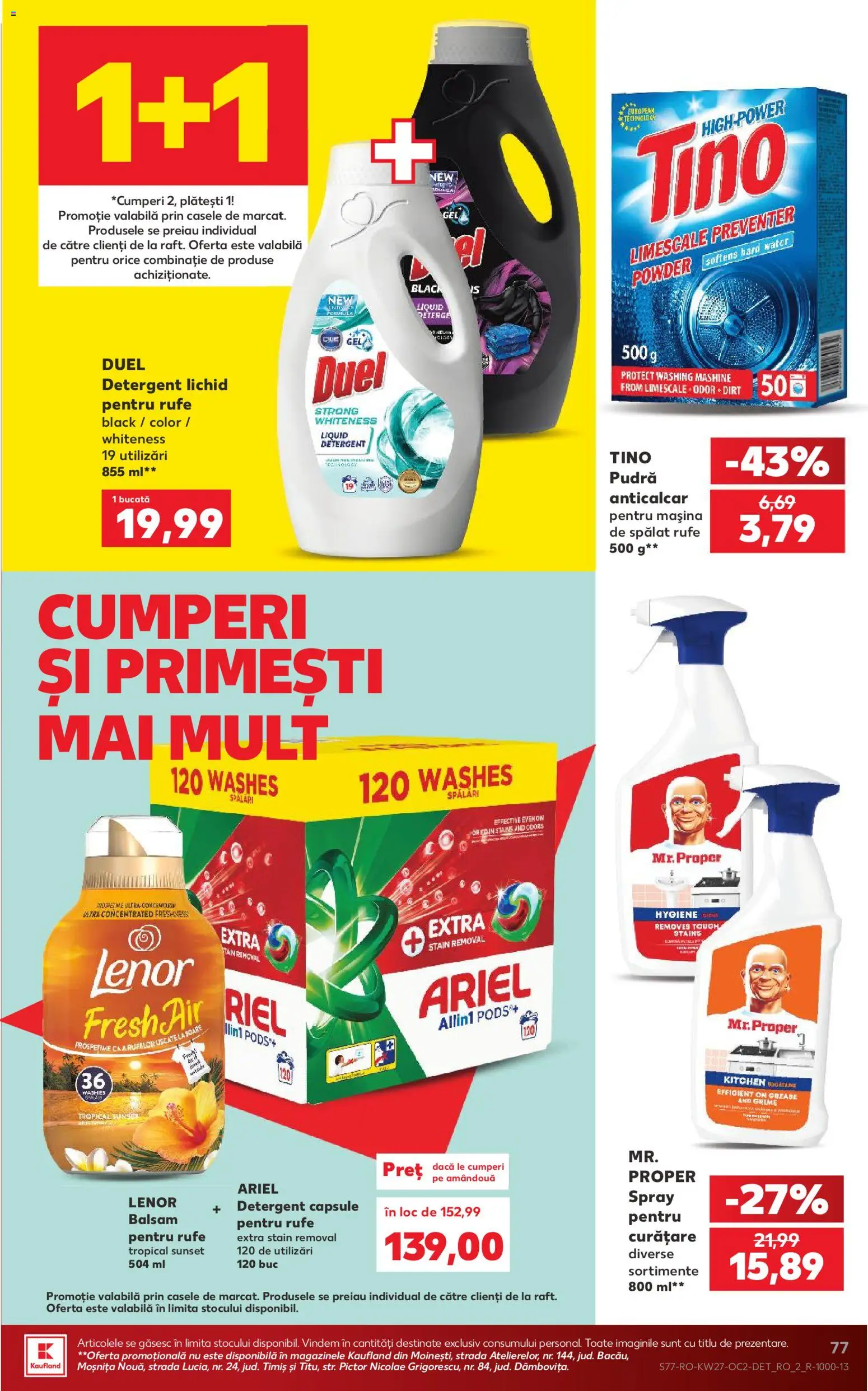 Noul catalog Kaufland – valabil de la 01.07.2026 | Pagină: 77 | Produse: Pudră, Balsam, Detergent