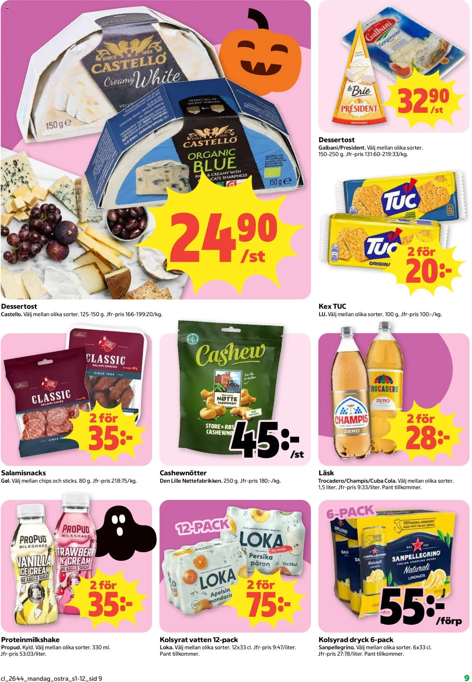 Coop Daglivs reklamblad aktuell från 26/10/2026 | Sida: 9 | Produkter: Kex, Chips, Persika, Apelsin
