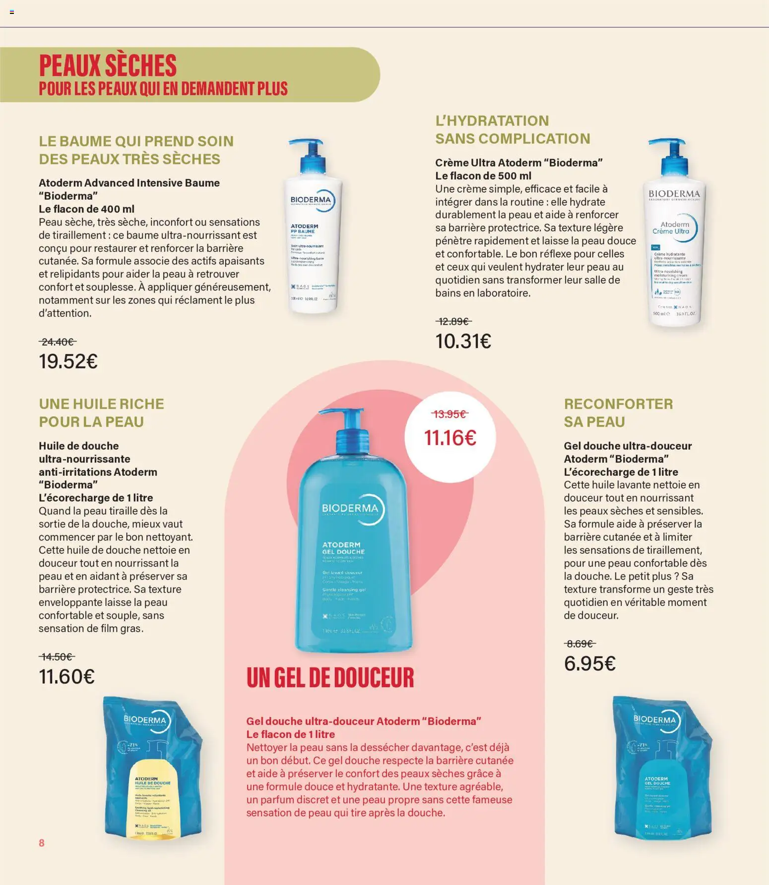{H1} | Page: 8 | Produits: Parfum, Crème hydratante, Huile, Crème