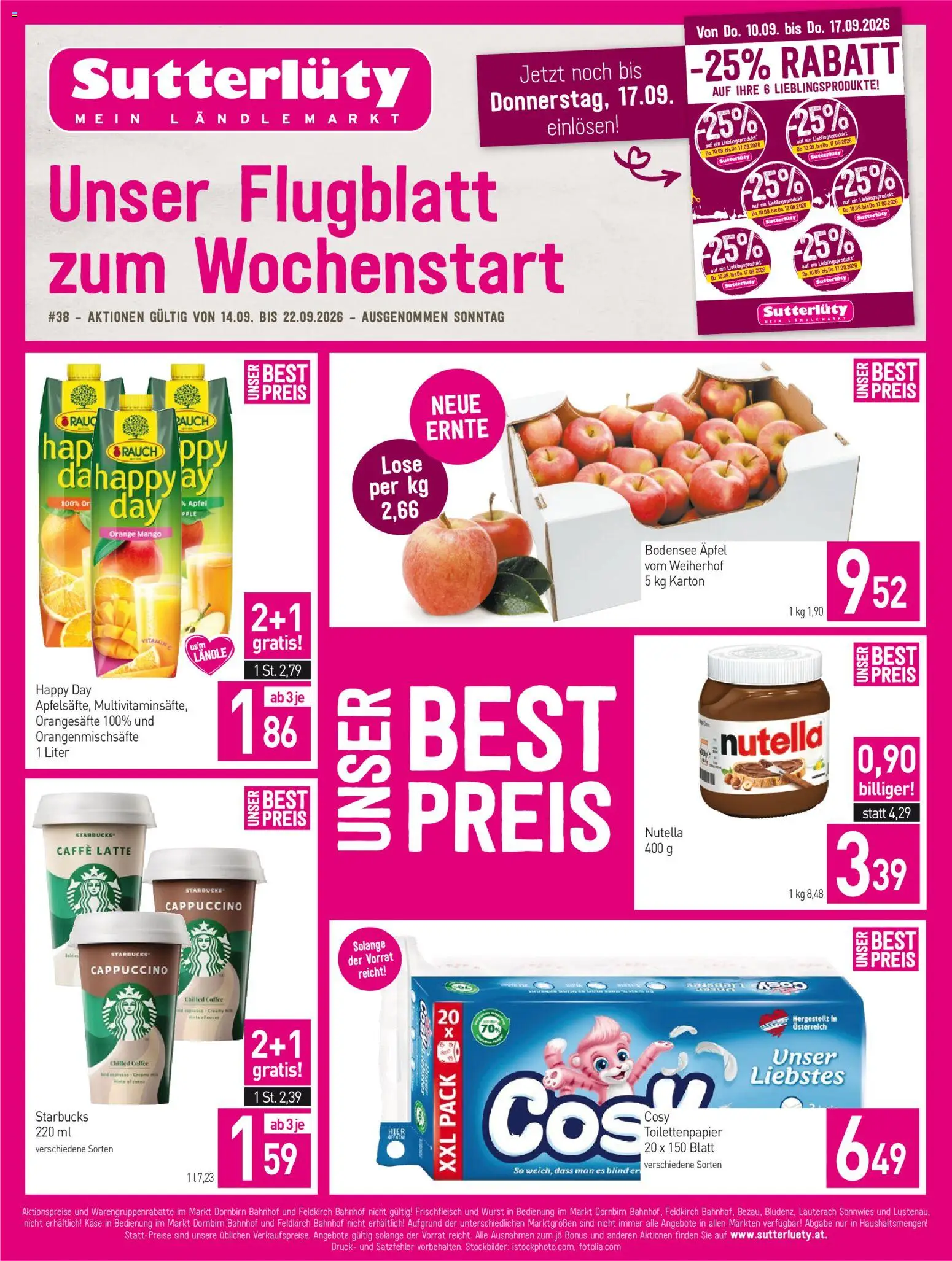 Sutterlüty Flugblatt gültig ab 14.09.2026 | Seite: 1