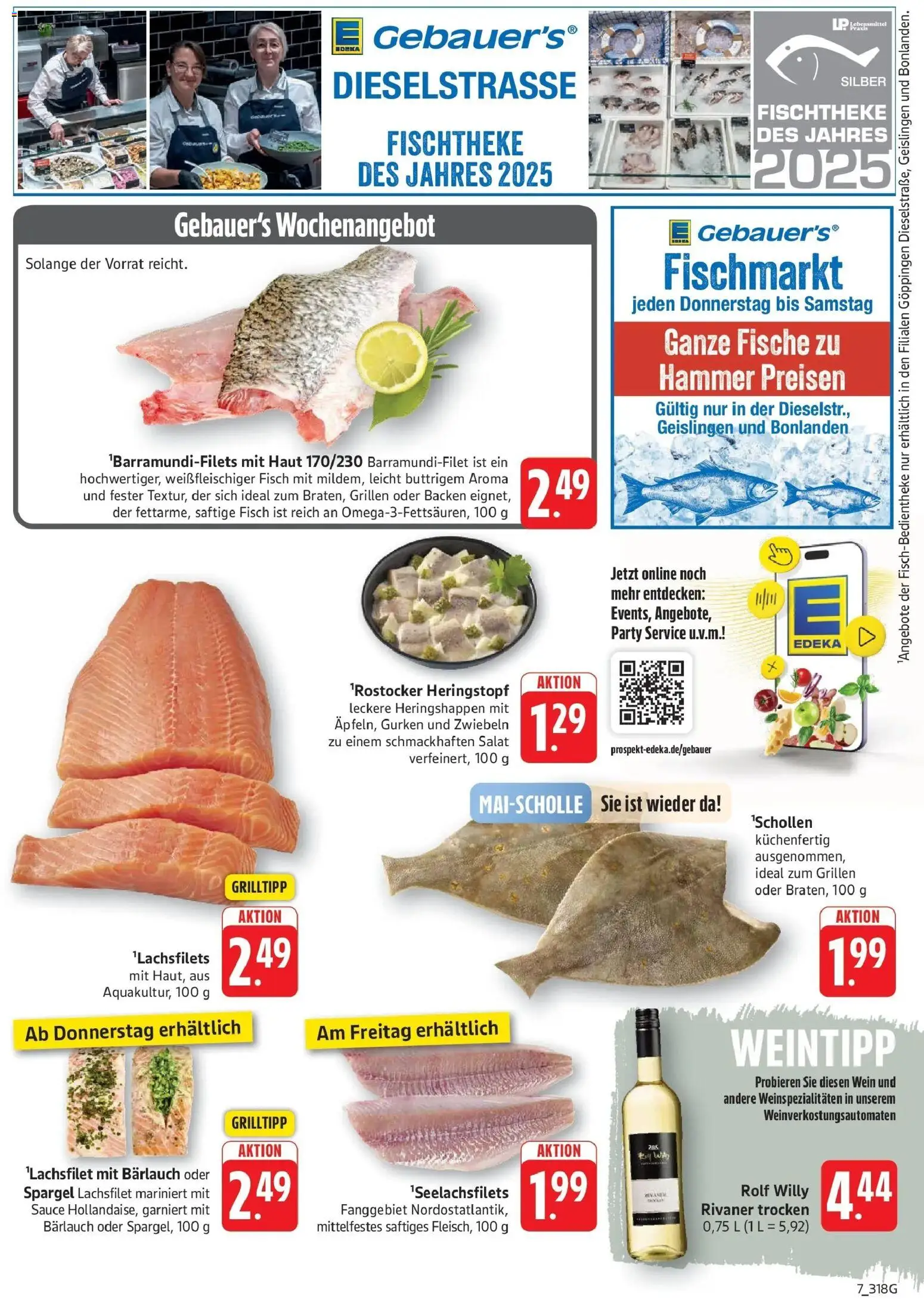 Edeka prospekt Geislingen	 – gültig ab 04.05.2026 | Seite: 9 | Produkte: Fisch, Zwiebeln, Wein, Salat