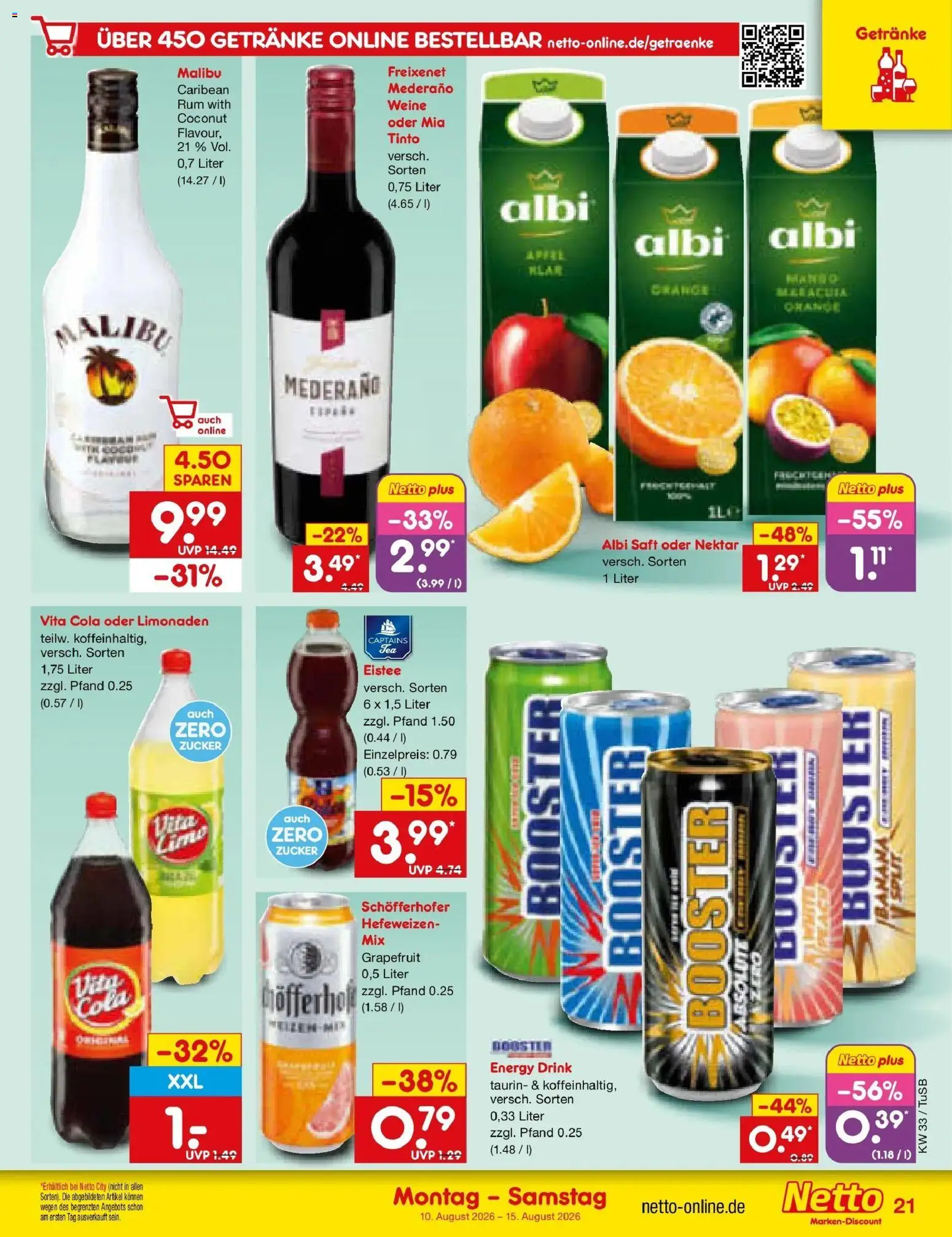 Netto Marken-Discount Prospekt Lahr-Langenwinkel – gültig ab 10.08.2026 | Seite: 29 | Produkte: Energy, Rum, Zucker, Saft