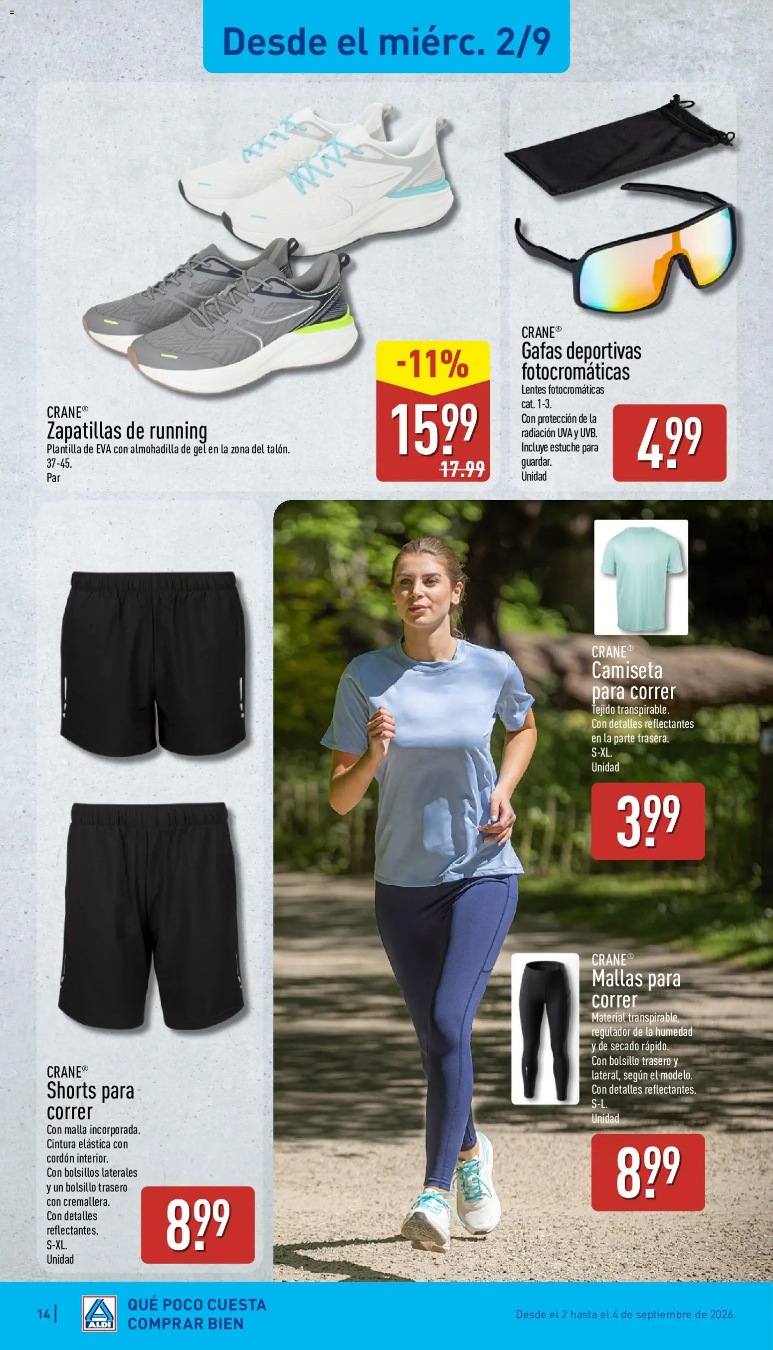 Aldi folleto Baleares │ válido desde el 31/08/2026 | Página: 14 | Productos: Zapatillas, Gafas