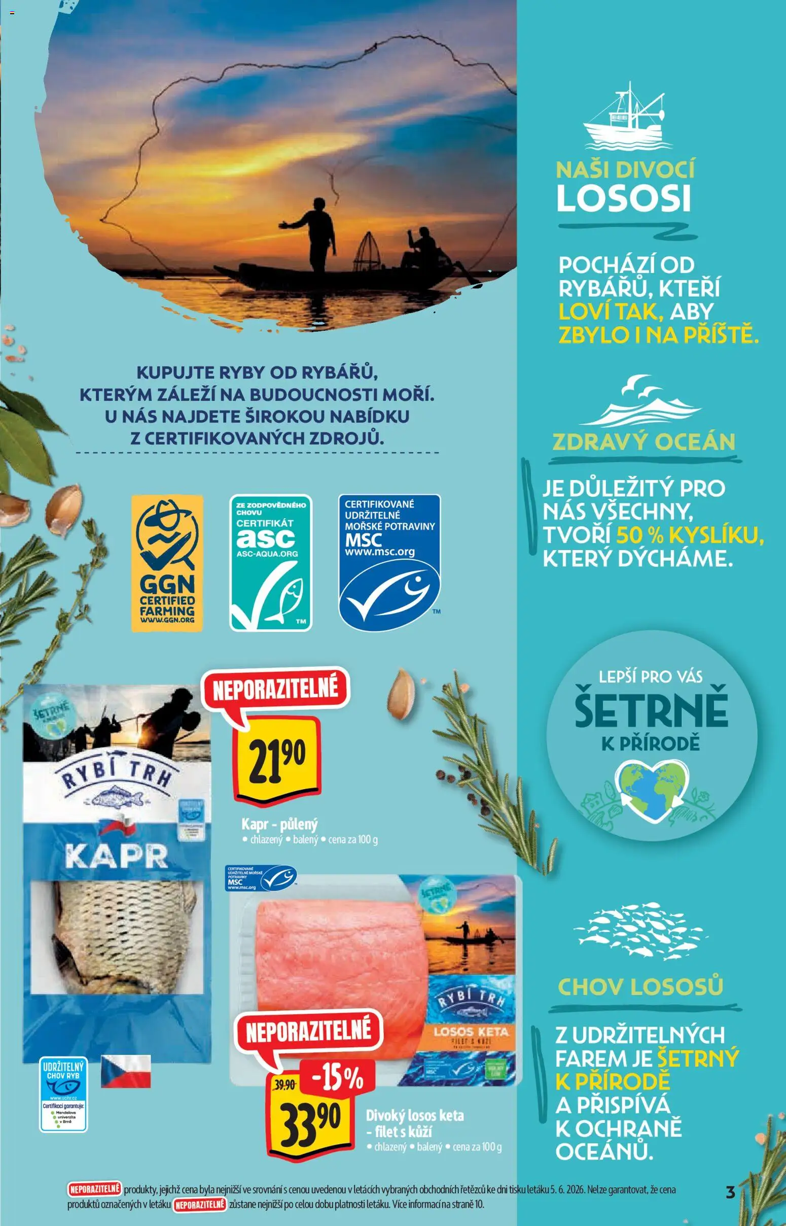 Albert katalog - Hypermarket od 17.06.2026 | Strana: 3 | Produkty: Ryby, Losos, Potraviny, Kapr