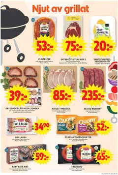 ICA Maxi erbjudanden - Förhandsvisning av reklamblad från butik ICA Maxi aktuell från 18.05.2026 | Sida: 4 | Produkter: Bacon, Entrecote, Falukorv, Ost