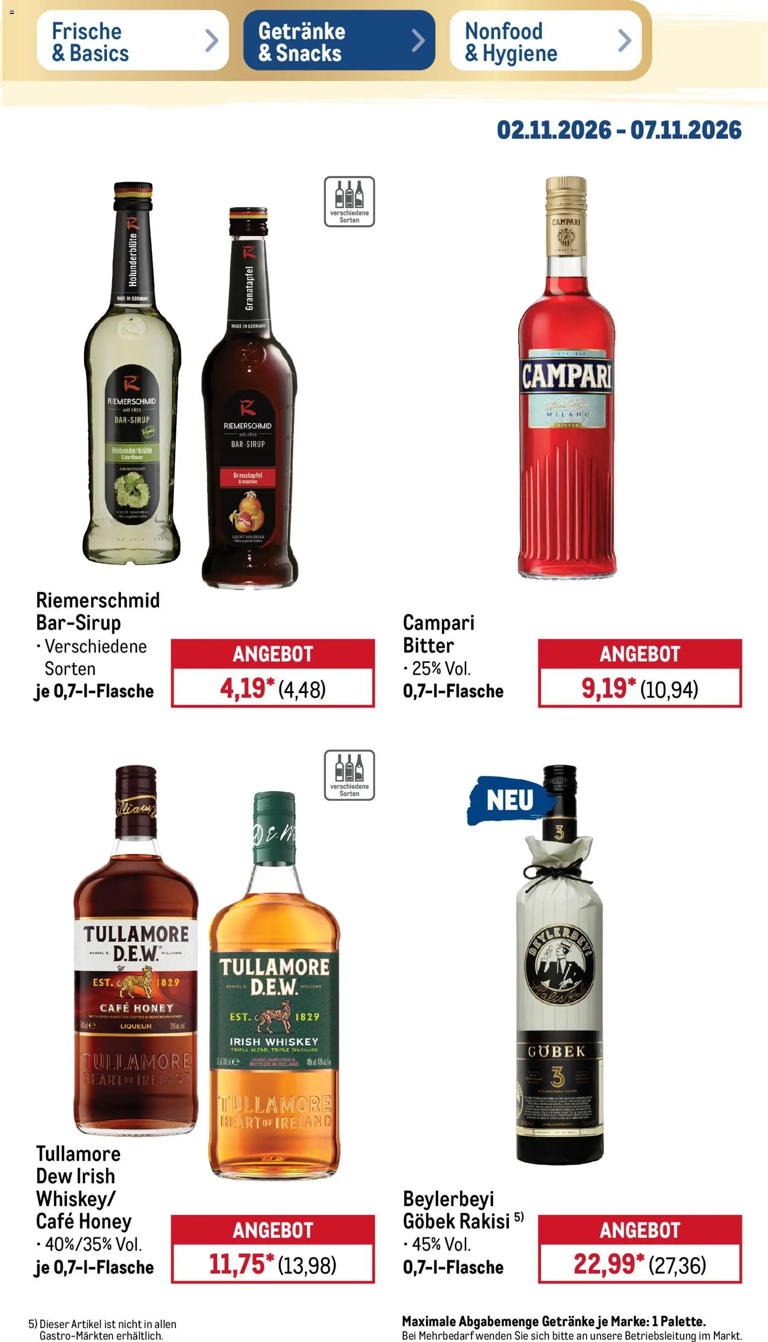 Metro Black Friday – gültig ab 02.11.2026 | Seite: 31 | Produkte: Granatapfel, Campari, Whiskey