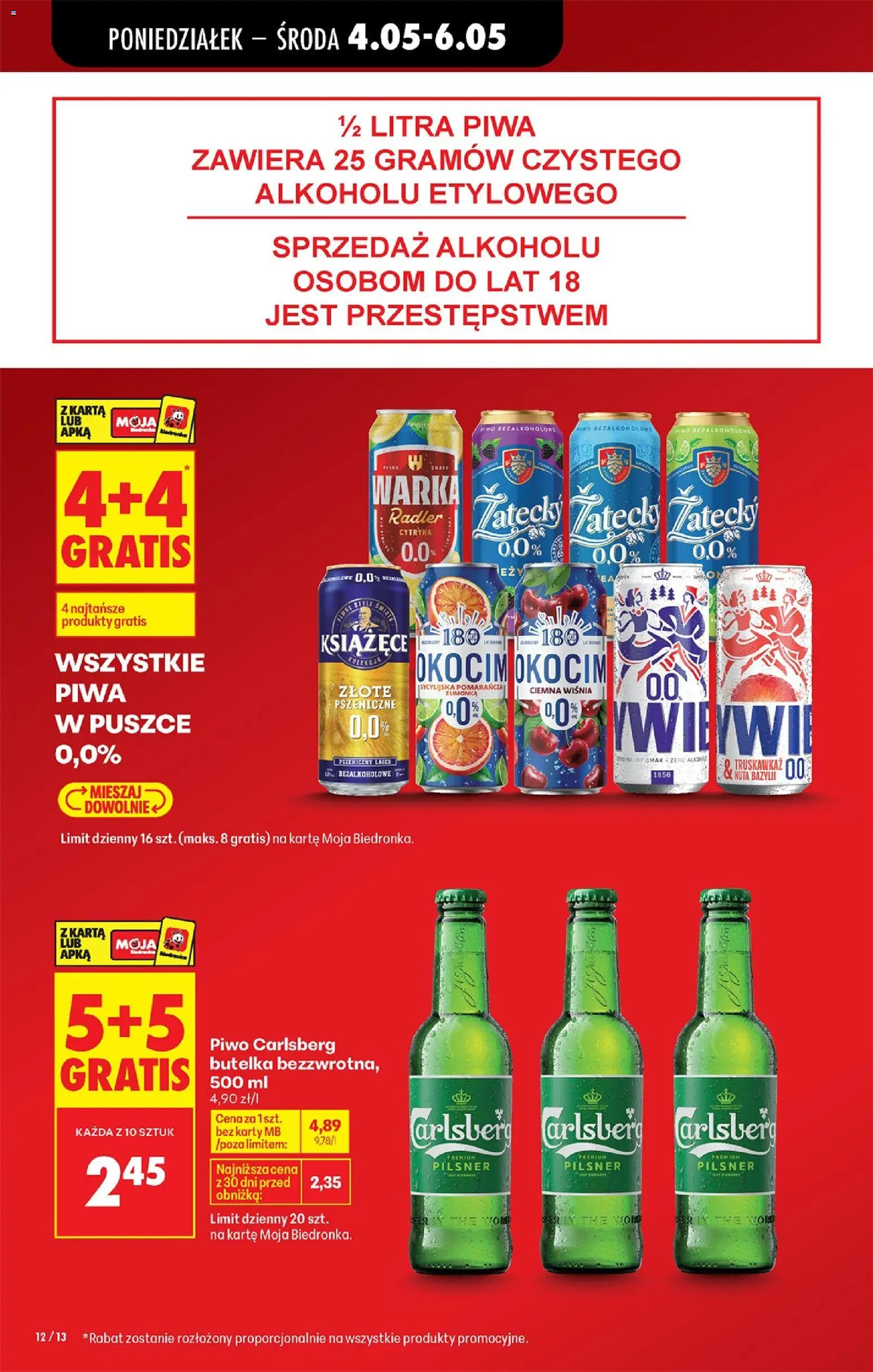Biedronka Polsko leták od 04.05.2026 | Strana: 12 | Produkty: Pilsner, Radler, Karty