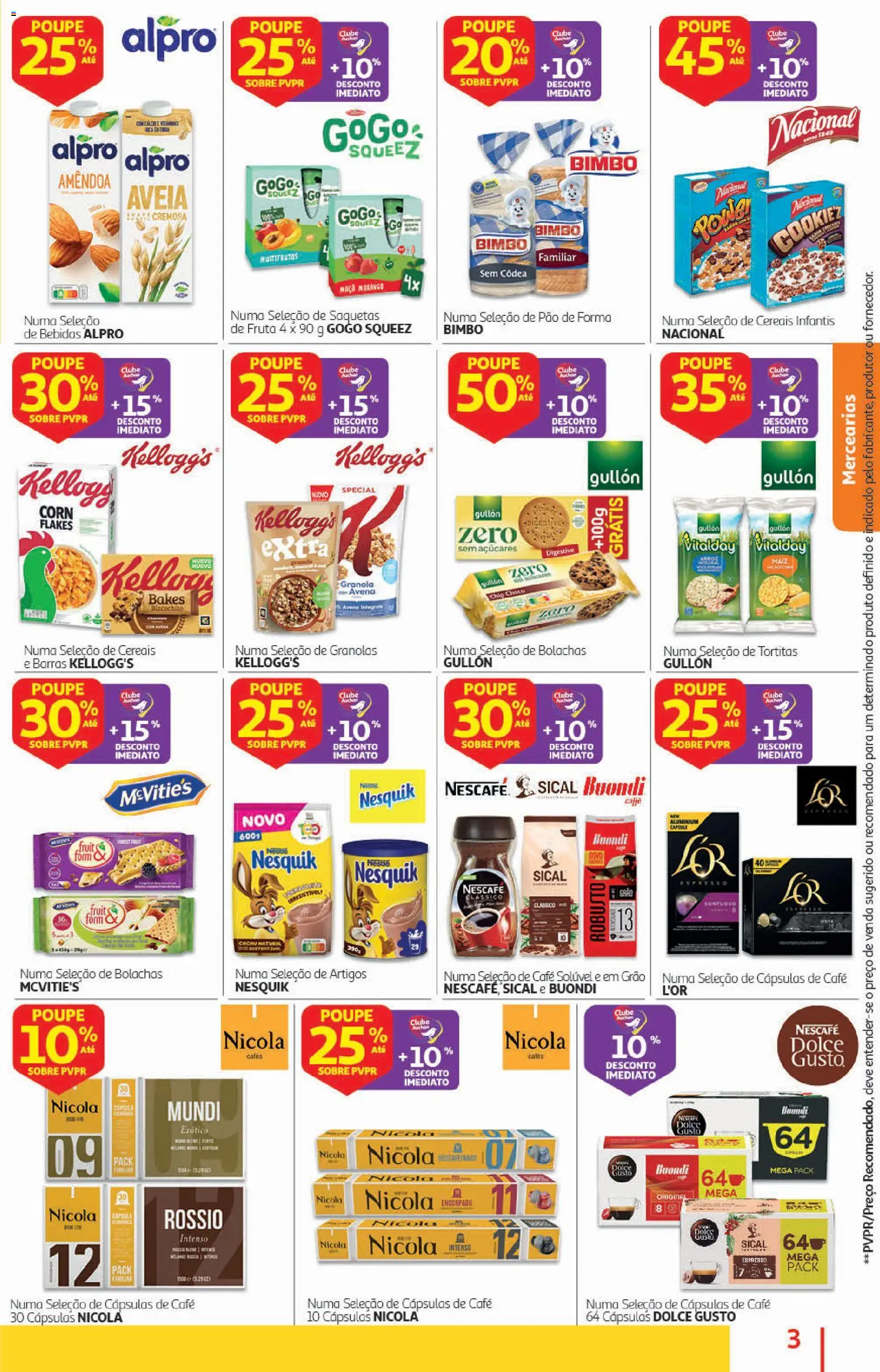 Auchan folheto │ válido de 19/08/2026 | Página: 3 | Produtos: Bolachas, Bebidas, Pão, Dolce gusto