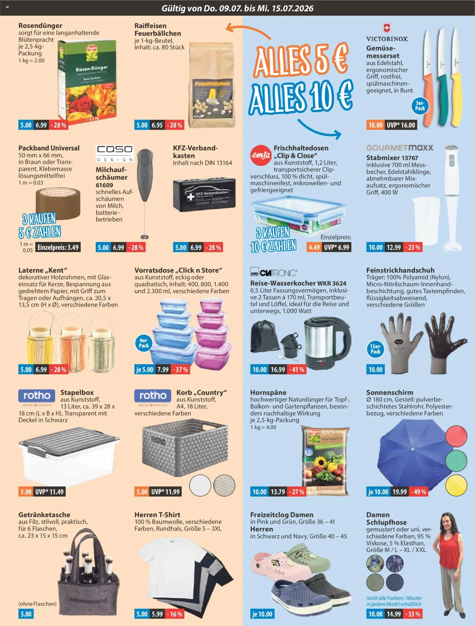 V-Markt Angebote – gültig ab 09.07.2026 | Seite: 17 | Produkte: Batterie, Gemüse, Sonnenschirm, Stabmixer