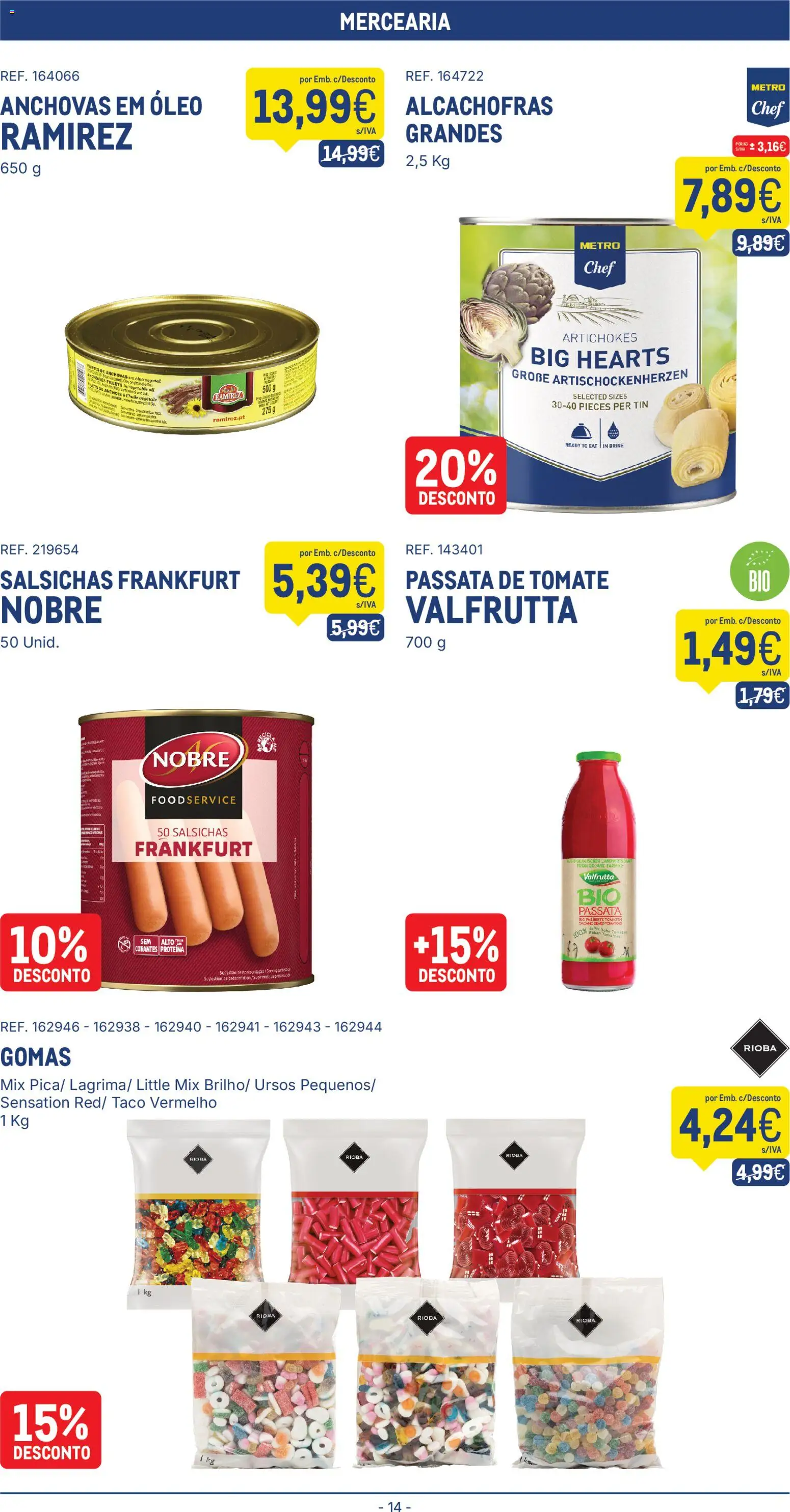 Makro Folheto │ válido de 26.05.2026 | Página: 14 | Produtos: Anchovas, Tomate, Gomas, Proteina