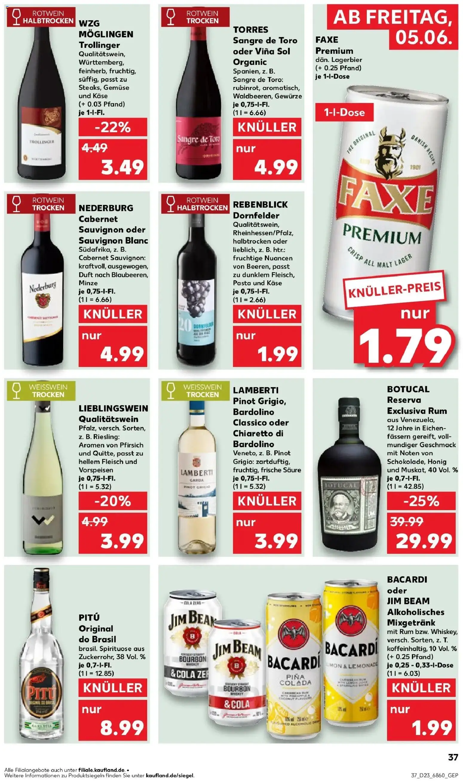 Kaufland Prospekt Bad Kreuznach – gültig ab 04.06.2026 | Seite: 37 | Produkte: Käse, Rotwein, Pasta, Fleisch