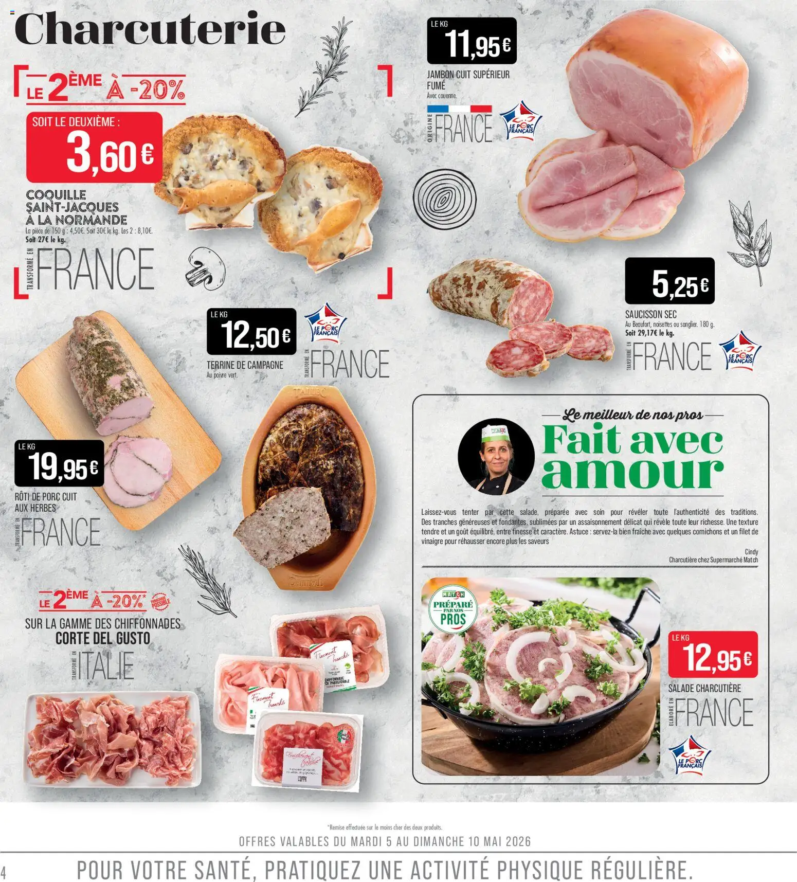 {H1} | Page: 4 | Produits: Salade, Saucisson sec, Poivre, Jambon