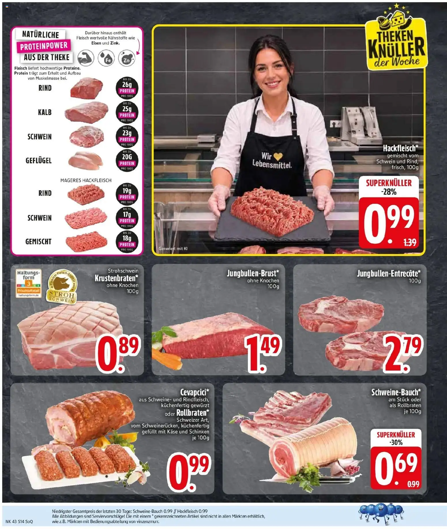 Edeka Prospekt Sauerlach (ab 19.10.2026) » Angebote Online | Seite: 16 | Produkte: Käse, Schinken, Fleisch, Hackfleisch