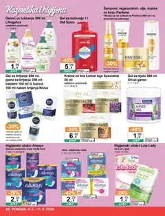 KTC Katalog - Pregled kataloga iz trgovine KTC, vrijedi od 06.08.2026 | Stranica: 30 | Proizvodi: Krema za lice, Higijenski ulošci, Gel za brijanje, Pjena za brijanje