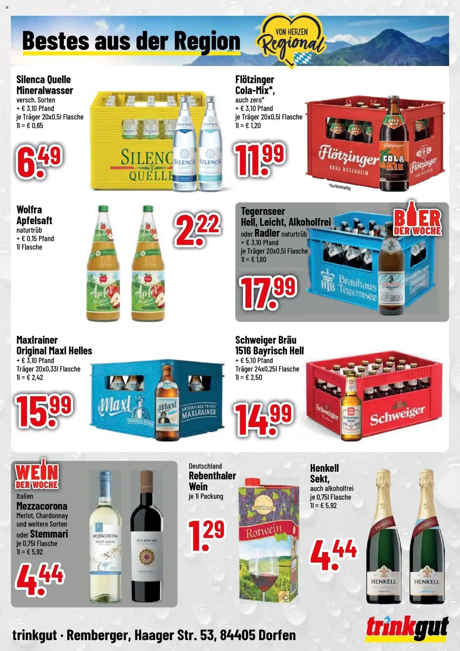 Trinkgut Prospekt Dorfen (ab 19.10.2026) » Angebote online | Seite: 4 | Produkte: Rotwein, Äpfel, Apfelsaft, Wein