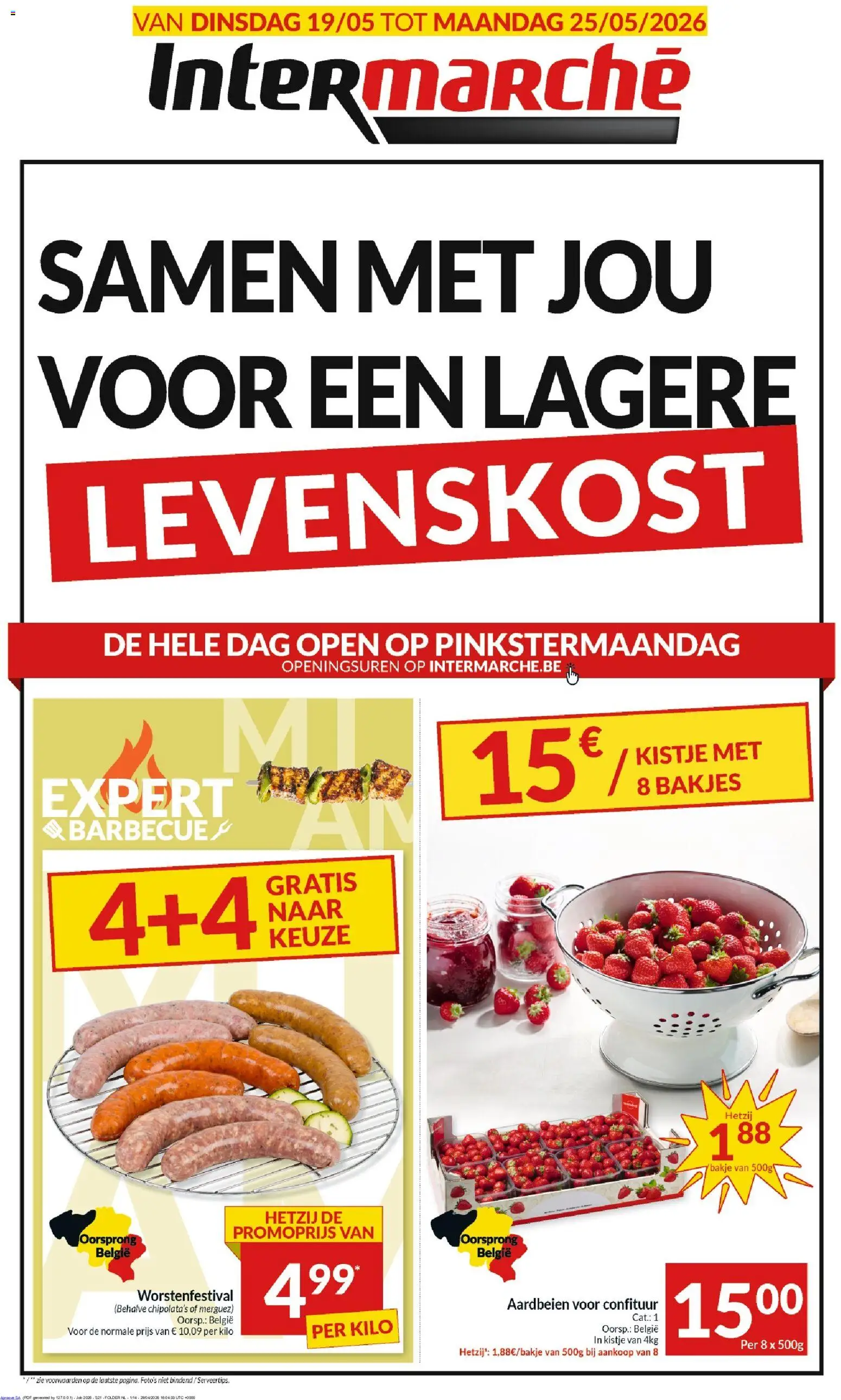 {H1} | Pagina: 1 | Producten: Merguez, Aardbeien