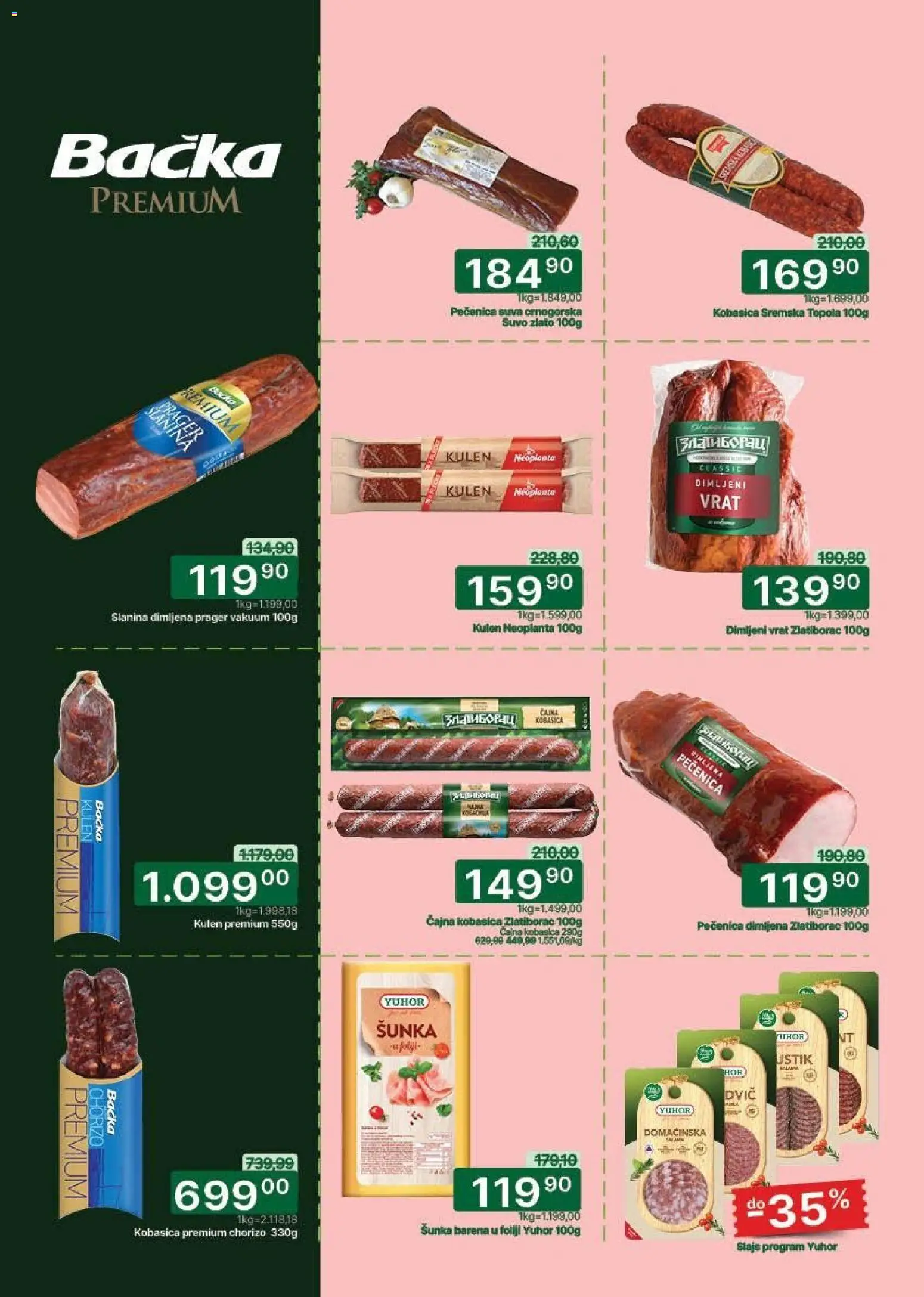 Univerexport katalog - važi od 27.04.2026 | Strana: 5 | Proizvode: Šunka, Slanina, Kobasica, Pečenica