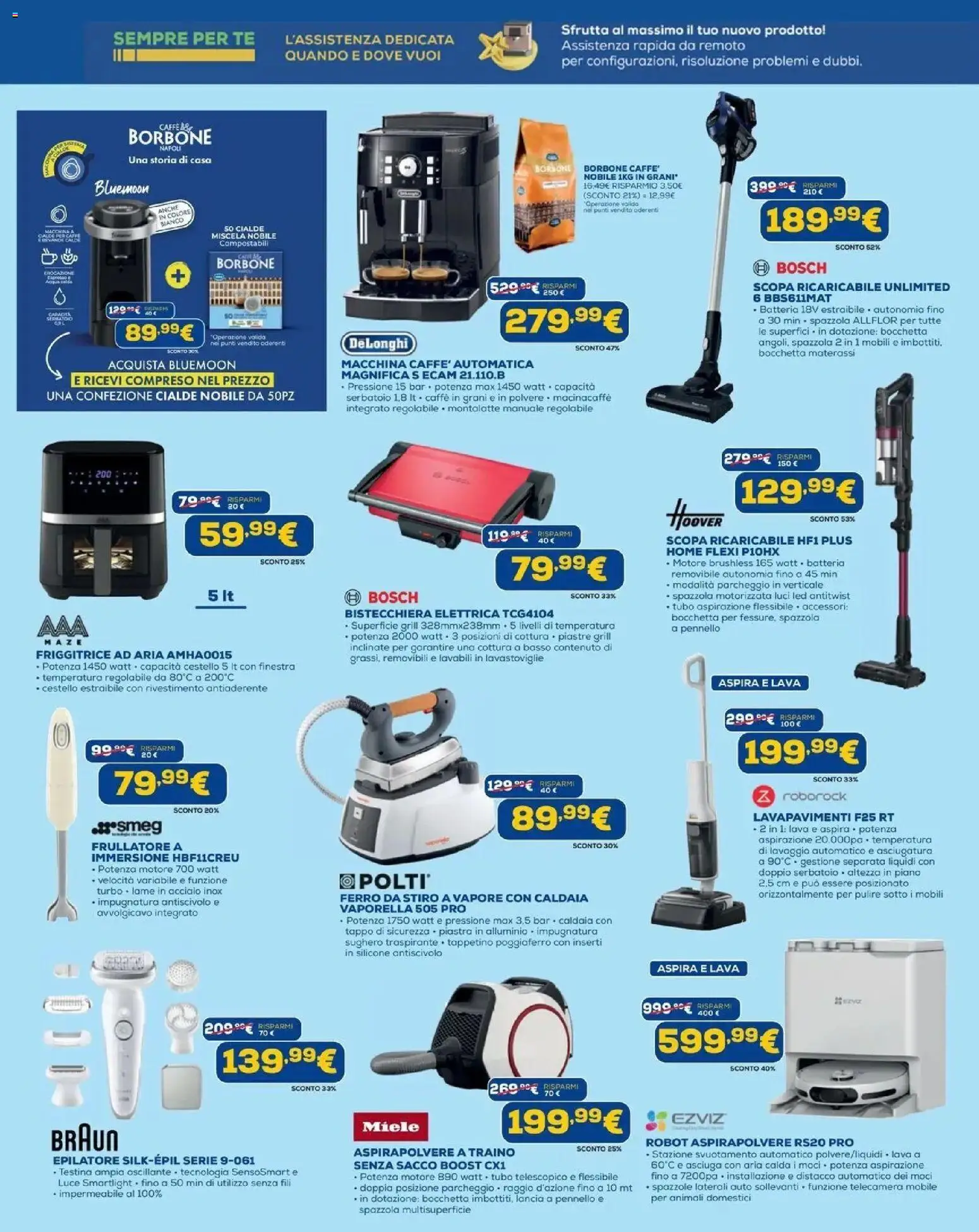 Volantino Euronics del 21.05.2026 | Pagina: 5 | Prodotti: Friggitrice ad aria, Scopa, Aspirapolvere, Robot