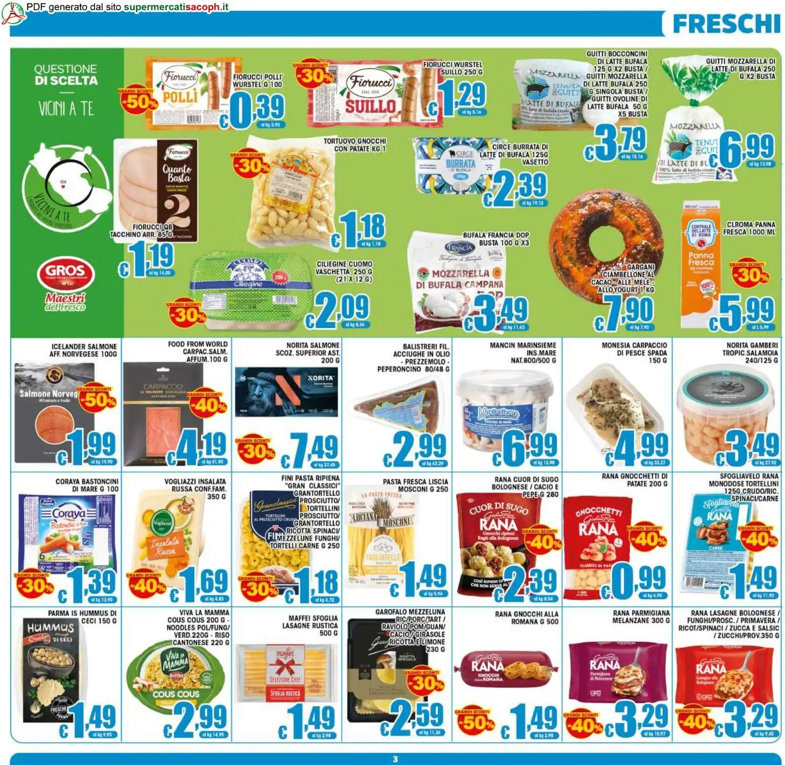 Volantino Sacoph del 02/09/2026 | Pagina: 3 | Prodotti: Carpaccio, Carne, Gnocchetti, Lasagne