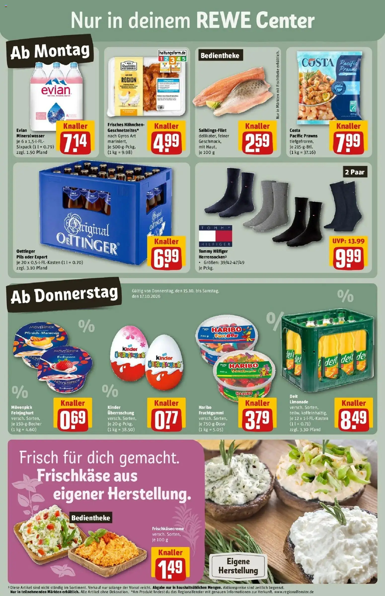 REWE Prospekt ab 12.10.2026 zum Blättern » Angebote | Seite: 3 | Produkte: Oettinger, Mineralwasser, Gyros, Pfirsich