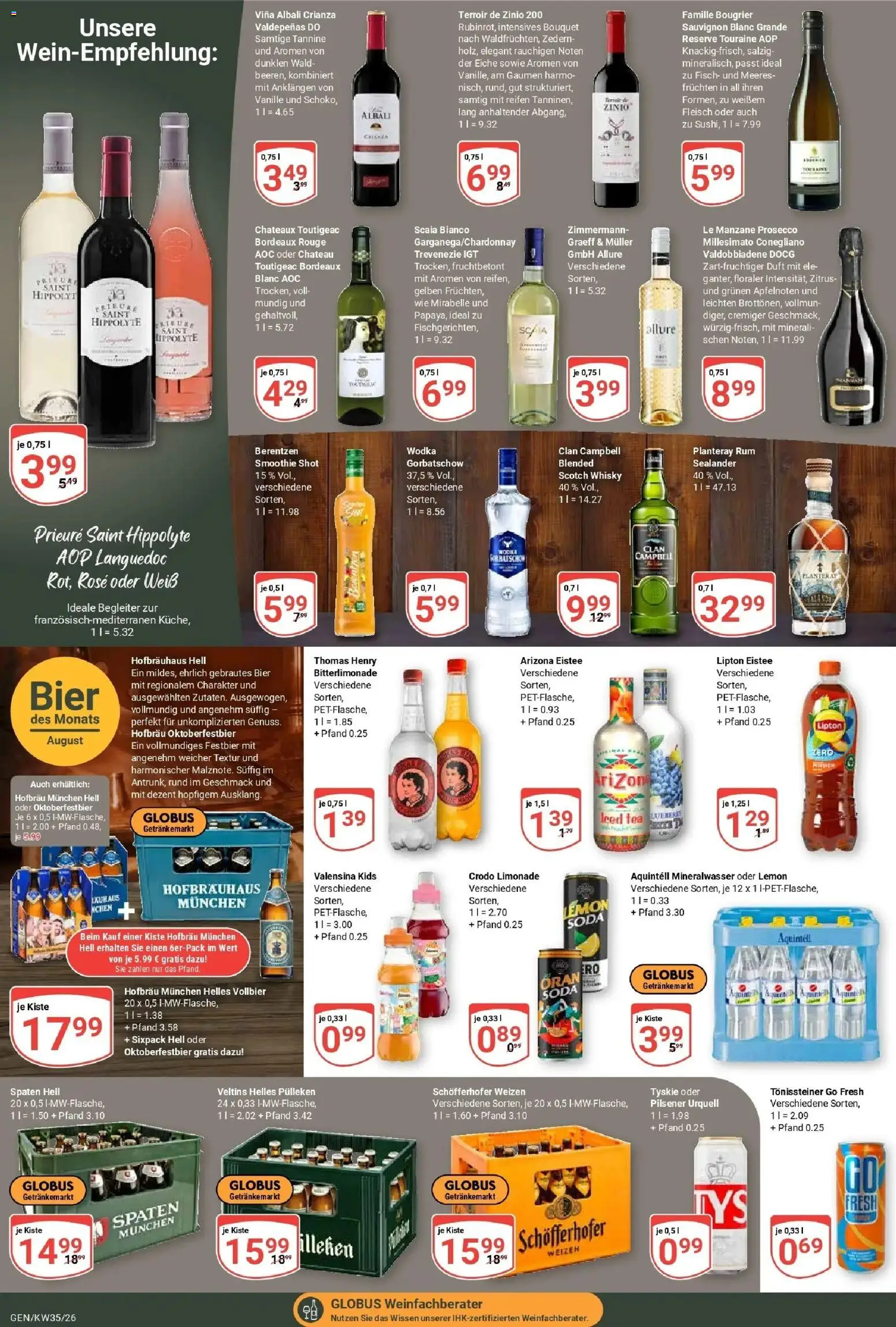Globus Prospekt Gensingen (ab 24.08.2026) » Angebote online | Seite: 17 | Produkte: Whisky, Mineralwasser, Vanille, Fisch