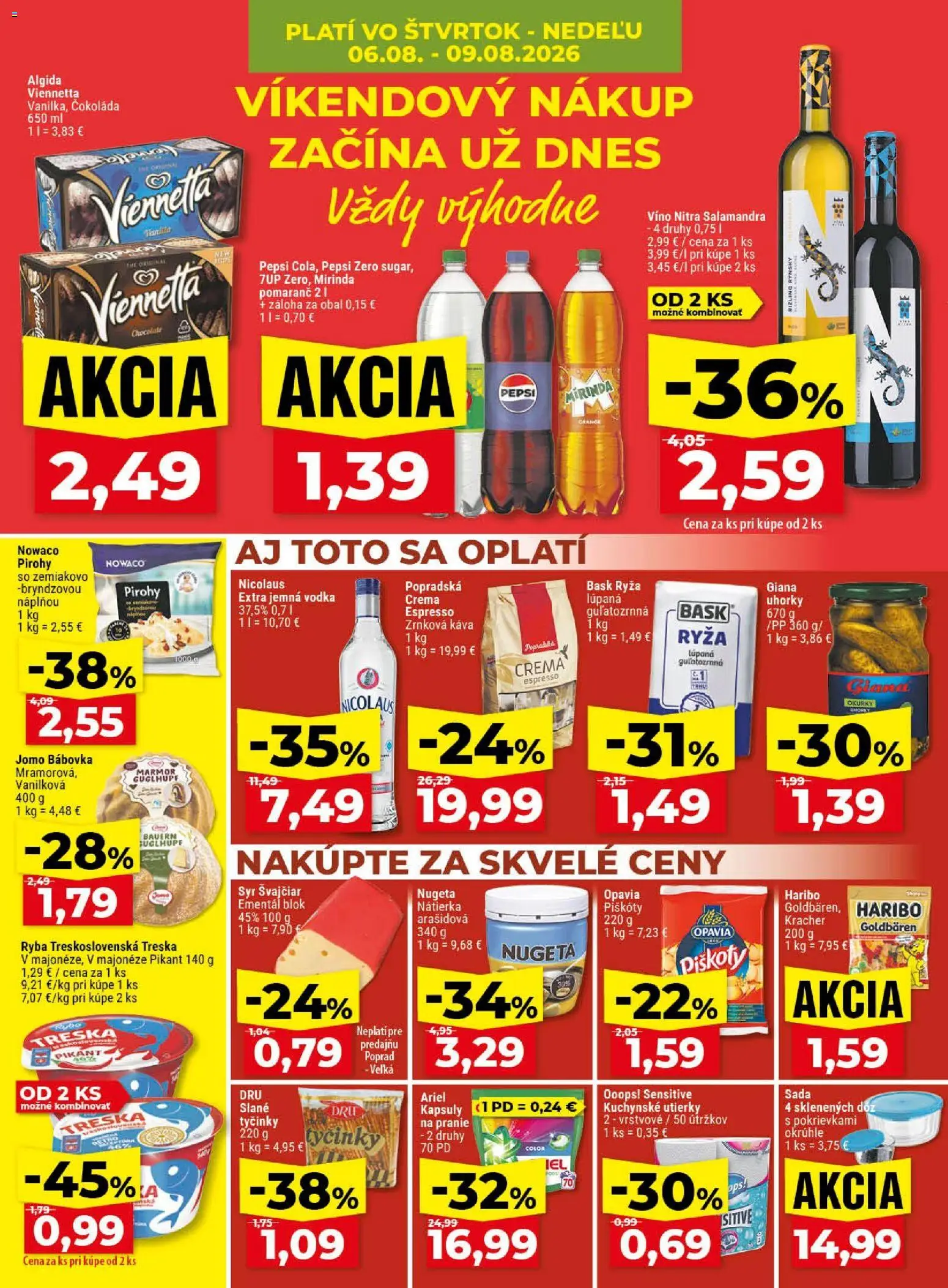 Nové Klas akcie – leták je platný od 03.08.2026 | Strana: 27 | Produkty: Káva, Ryža, Ariel, Zrnková káva