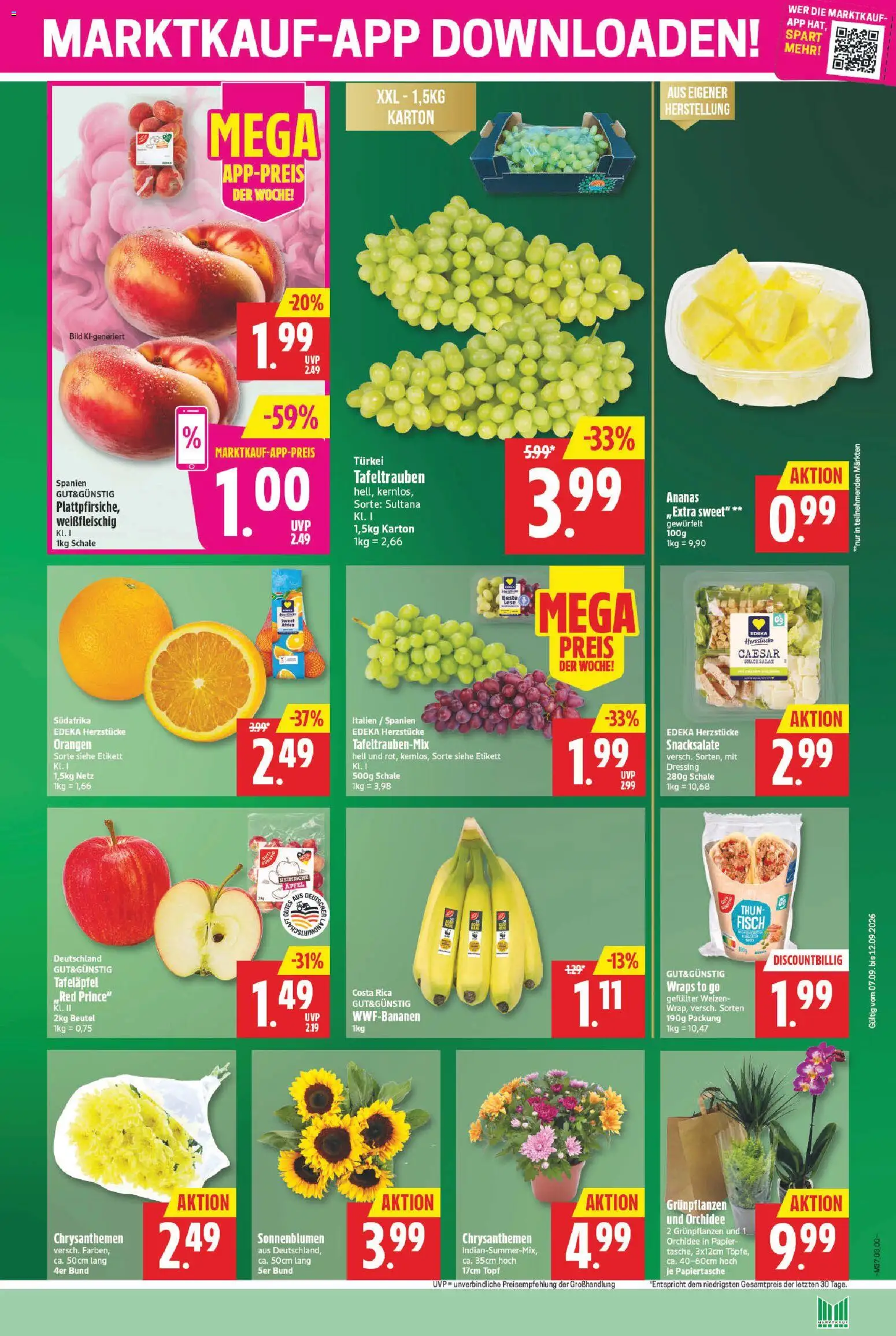Marktkauf Prospekt – gültig ab 07.09.2026 | Seite: 3 | Produkte: Orchidee, Dressing, Äpfel, Orangen