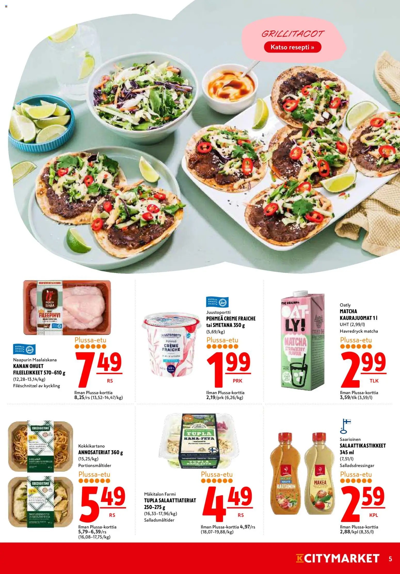 K-Citymarket tarjoukset – voimassa 29/06/2026 alkaen | Sivu: 5 | Tuotteet: Kana, Smetana