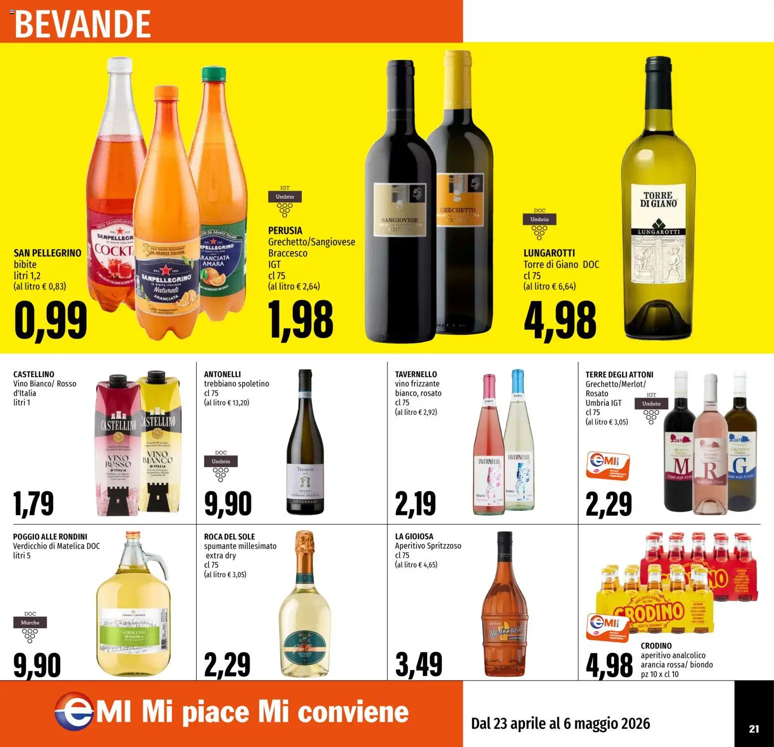 Volantino EMI del 23.04.2026 | Pagina: 21 | Prodotti: Arance, Arancia, Vino bianco, Aperitivo