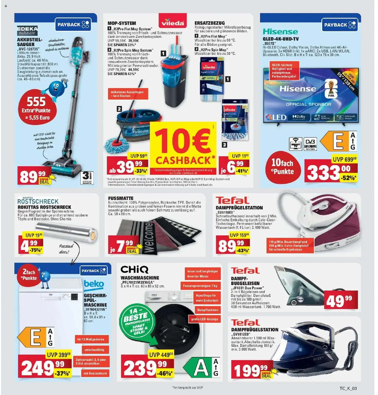 Marktkauf - Marktkauf: Wochenangebote – gültig ab 29.06.2026 | Seite: 37 | Produkte: Hisense, Bügeleisen, Waschmaschine, Fußmatte