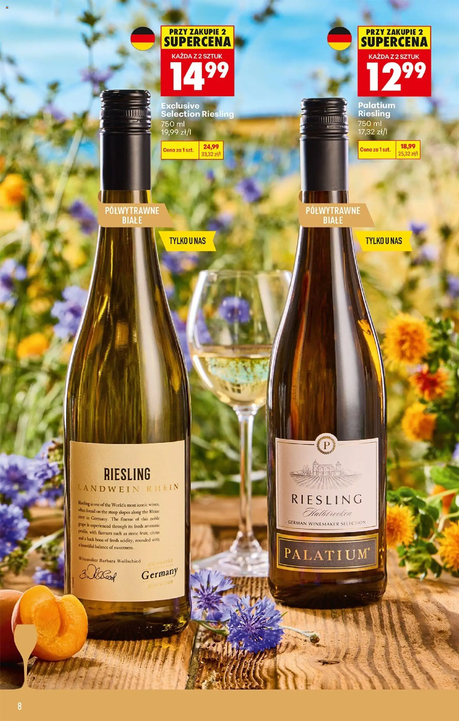 Biedronka Polsko leták - Czas na toast od 27.07.2026 | Strana: 8 | Produkty: Mošt, Riesling