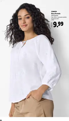 Pré-visualização ESMARA Blusa Bordada, 100% Algodão Tam. XS ao L consoante modelo A partir de 29/5 válido de 20.04.2026 | Página: 18 | Produtos: Algodão, Blusa