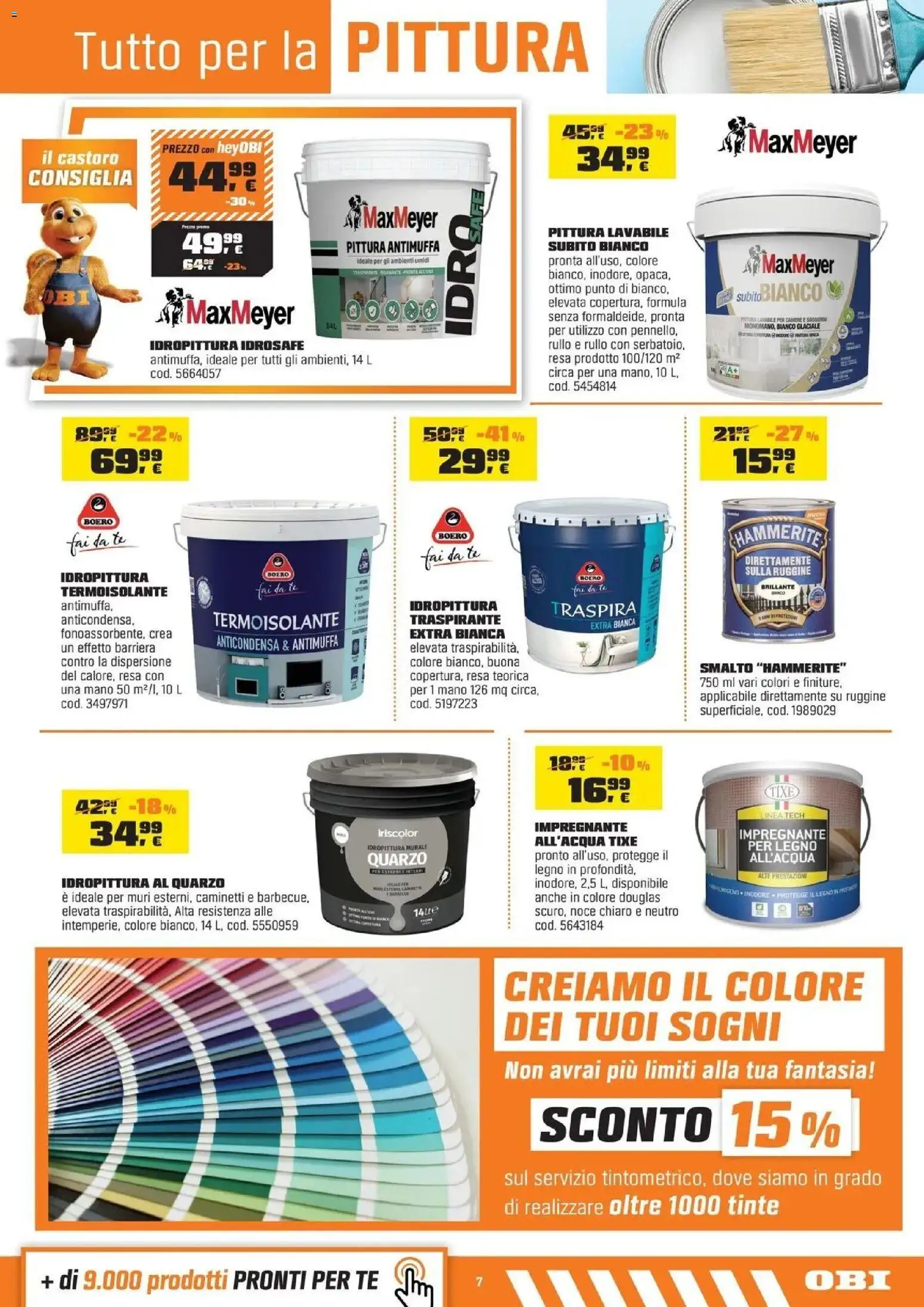 Volantino OBI del 30/07/2026 | Pagina: 7 | Prodotti: Rullo, Tè, Impregnante, Pittura