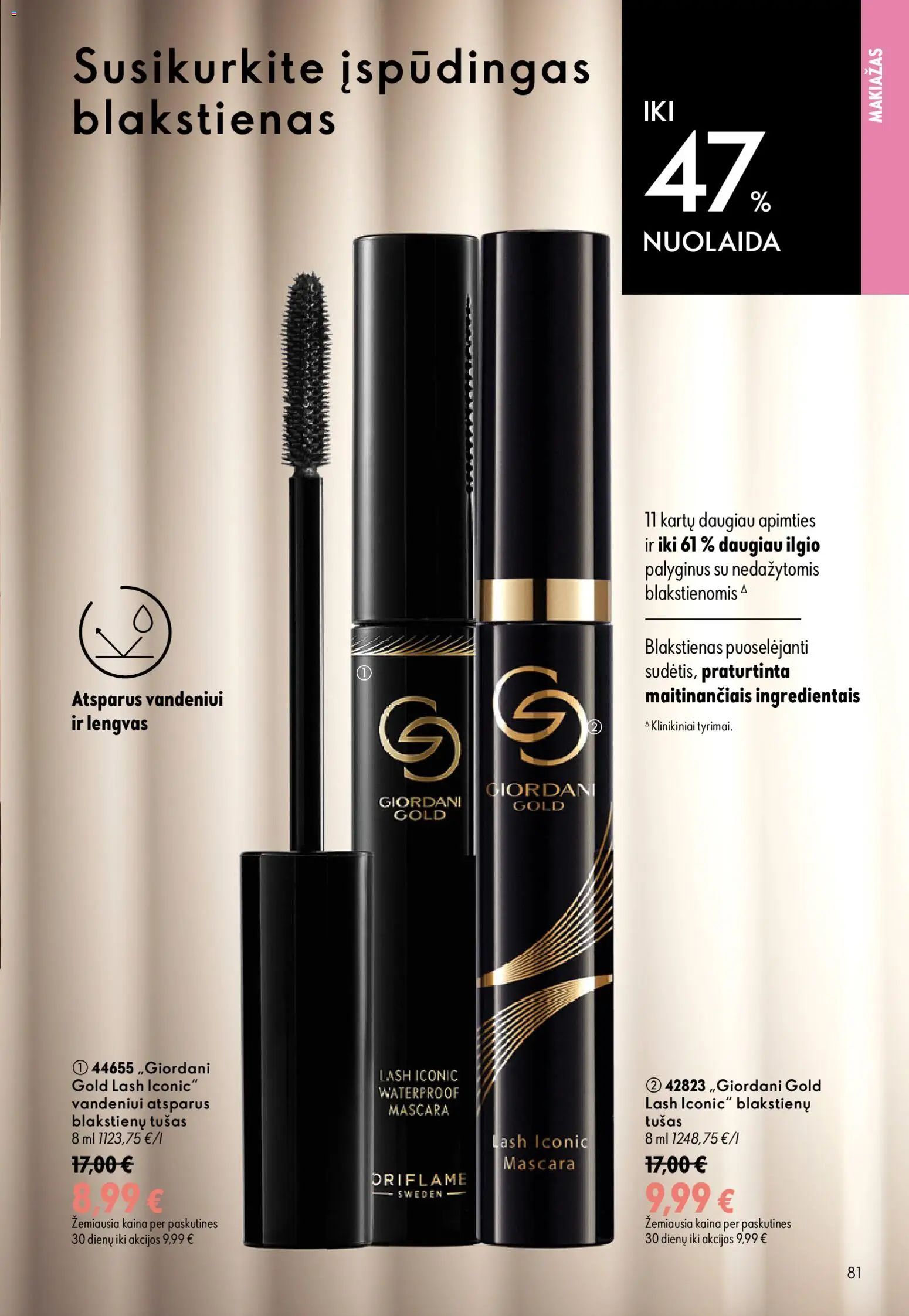 Oriflame akcijos nuo 2026.08.26 | Puslapis: 81 | Prekių: Makiažas, Tušas