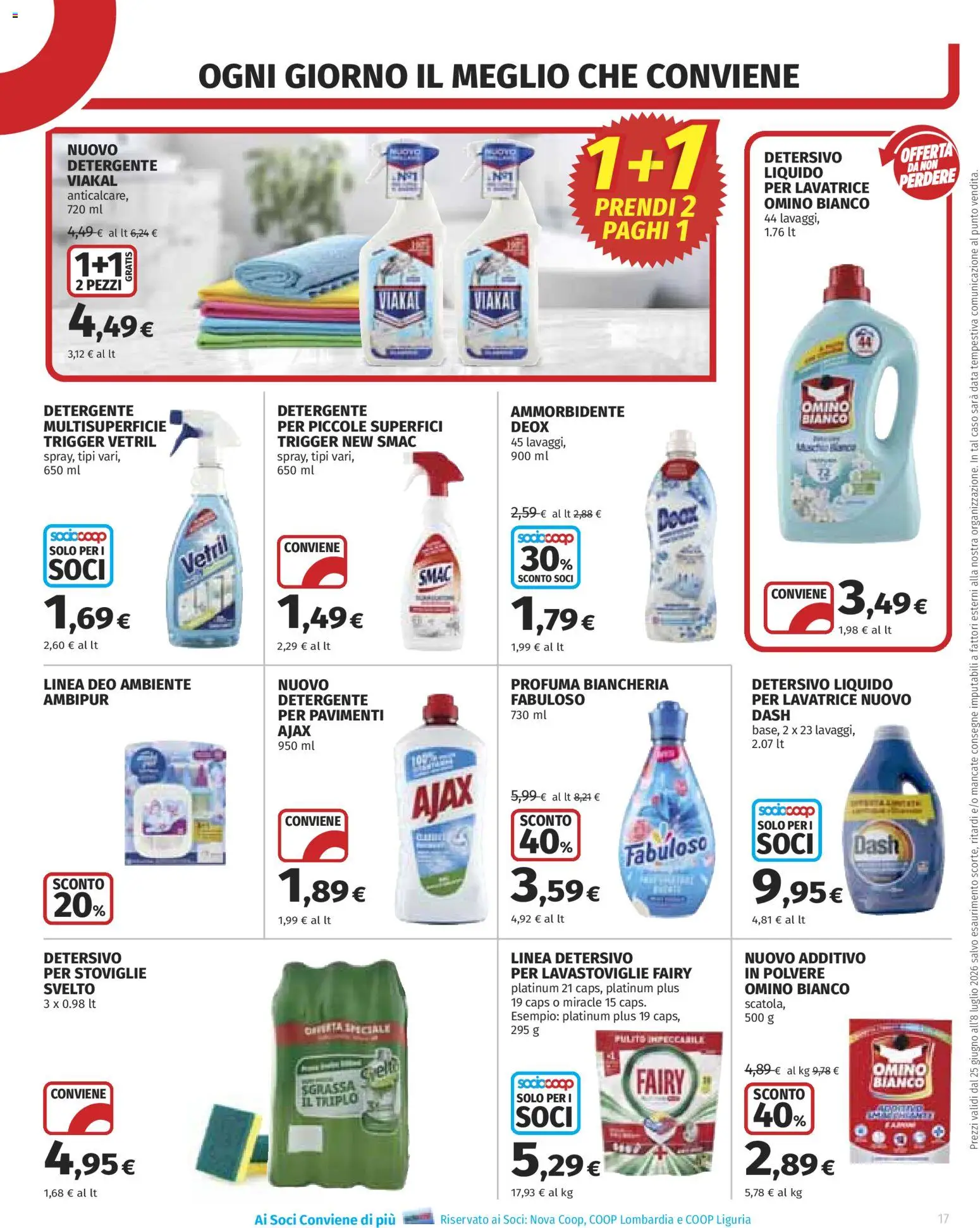 Volantino COOP del 25/06/2026 | Pagina: 17 | Prodotti: Ammorbidente, Lavatrice, Lavastoviglie, Data