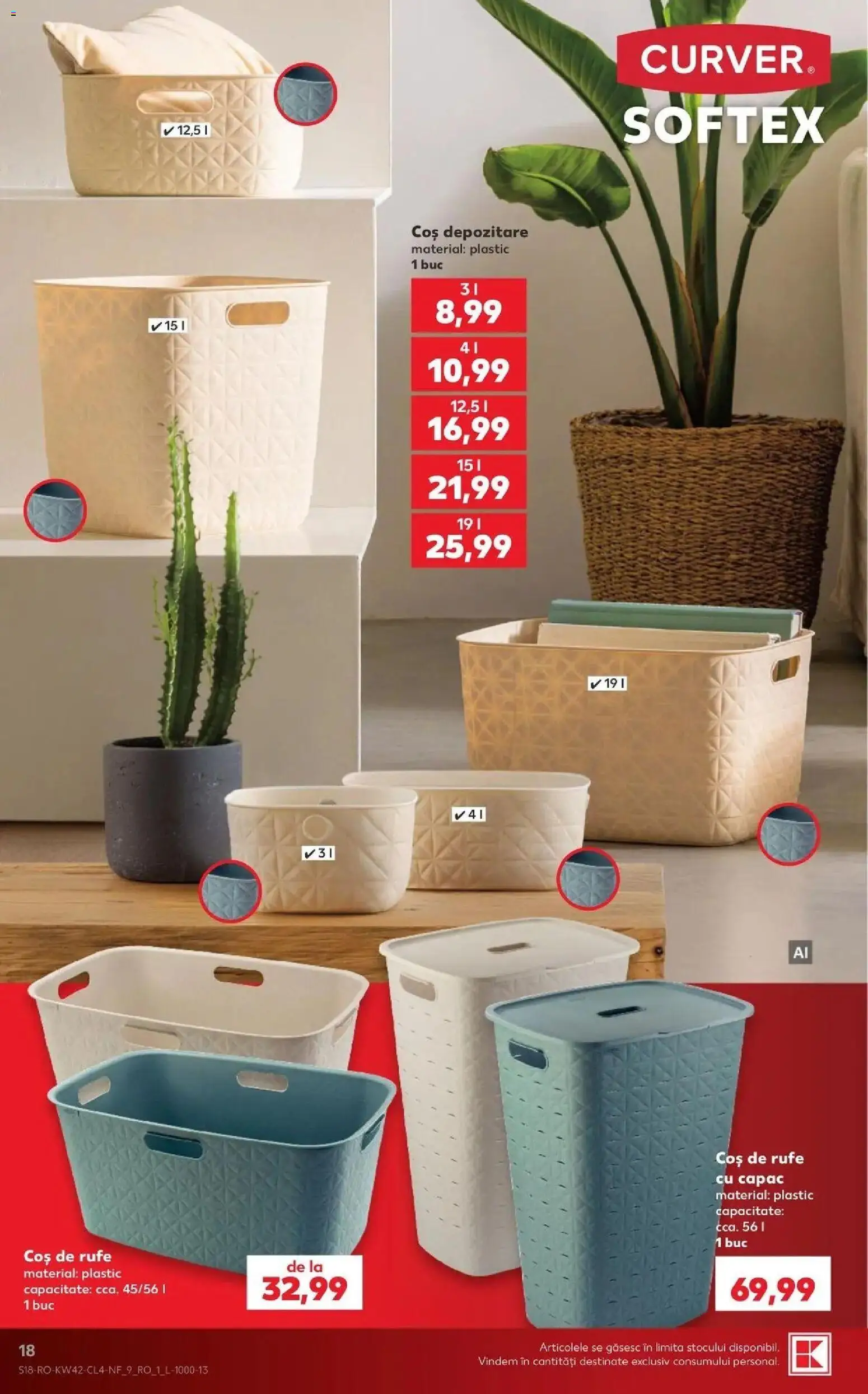 Kaufland Iași 14.10.2026 - Revista si Oferta | Pagină: 18 | Produse: Coș, Coș De Rufe, Depozitare