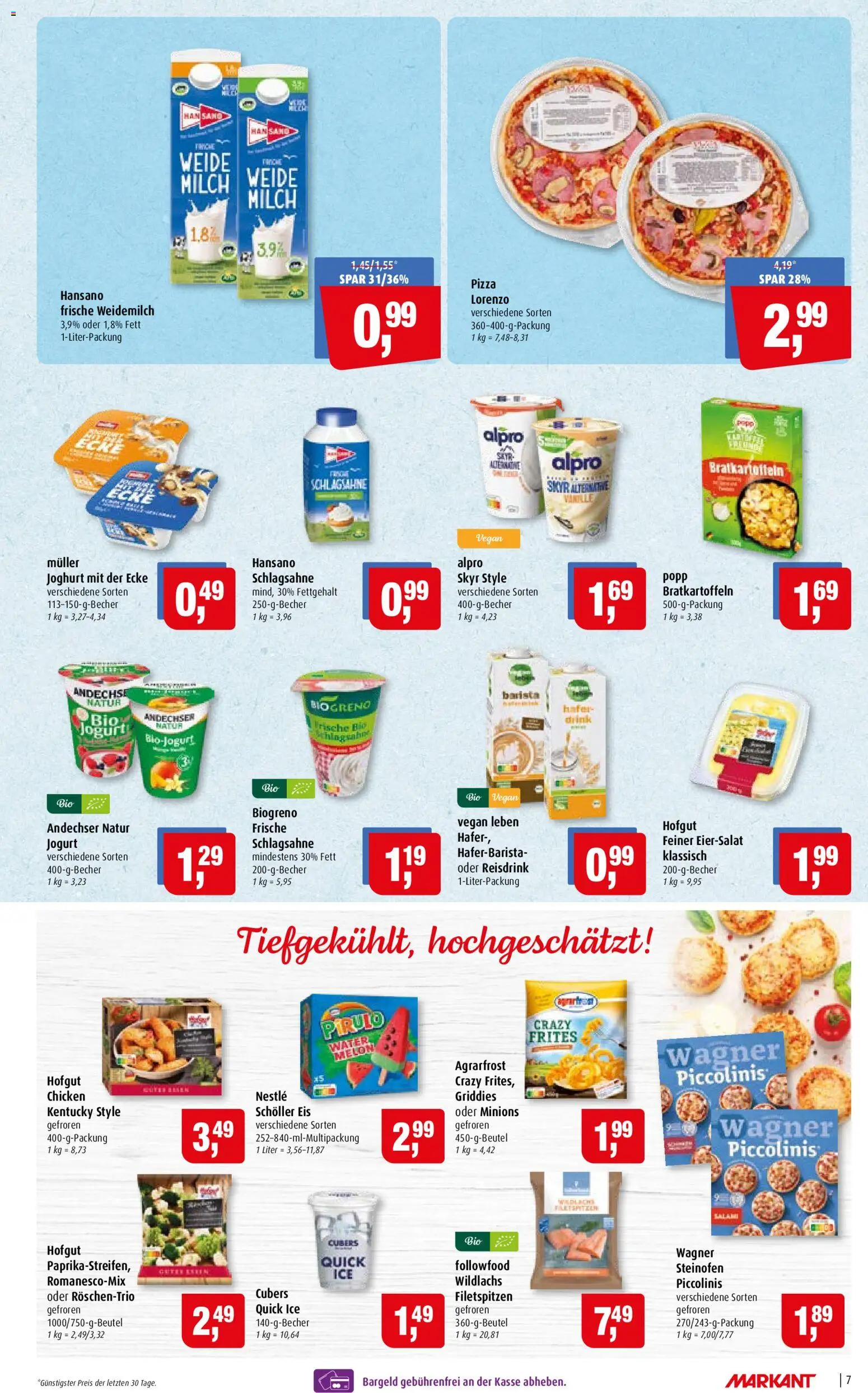 Markant Prospekt – gültig ab 13.07.2026 | Seite: 7 | Produkte: Schlagsahne, Joghurt, Skyr, Piccolinis