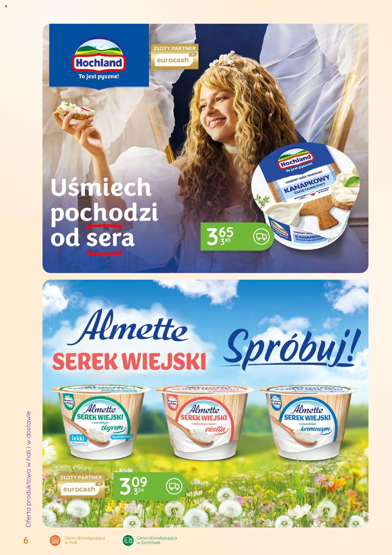 Eurocash gazetka - Oferta Handlowa od 01.06.2026 | Strona: 6 | Produkty: Serek, Serek wiejski, Ricotta