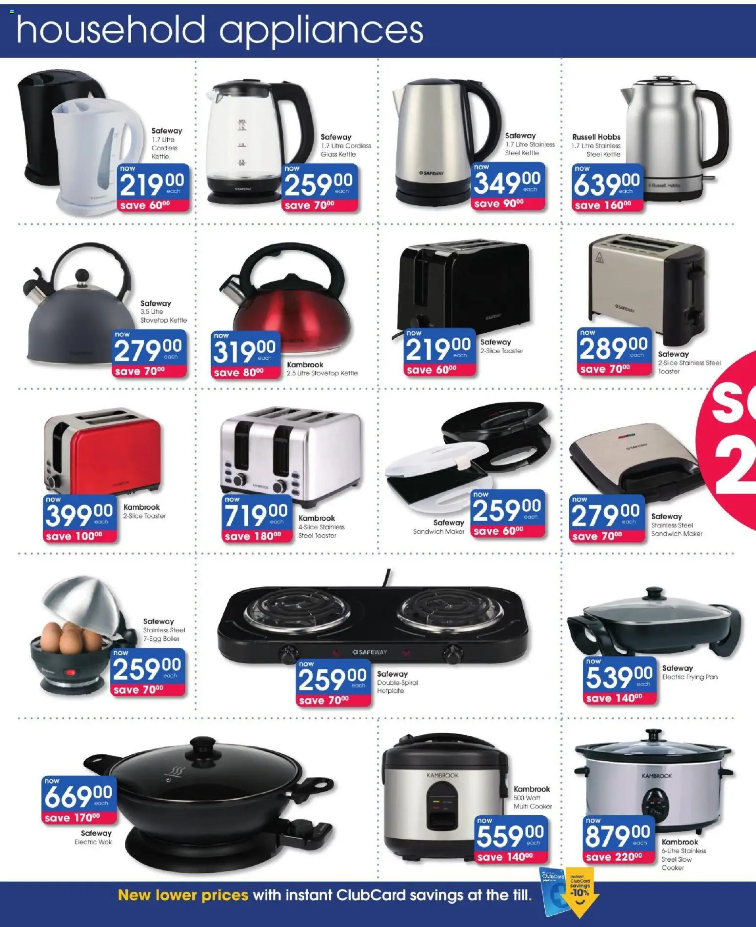 New Clicks catalogue – valid from 22/10/2026 | Page: 44 | Products: Sandwich maker, Toaster, Cooker, Slow cooker