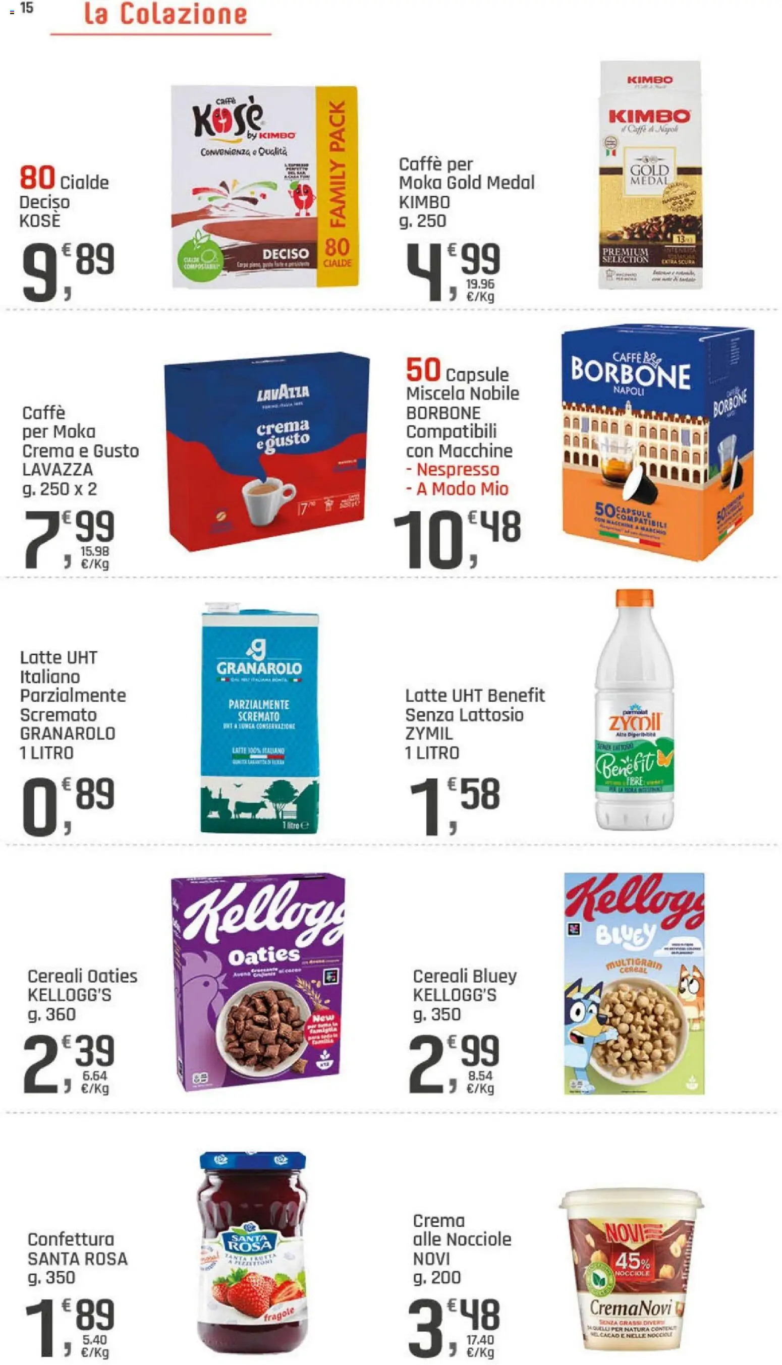 Volantino DOK del 06/08/2026 | Pagina: 15 | Prodotti: Crema, Fragole, Nocciole, Cacao