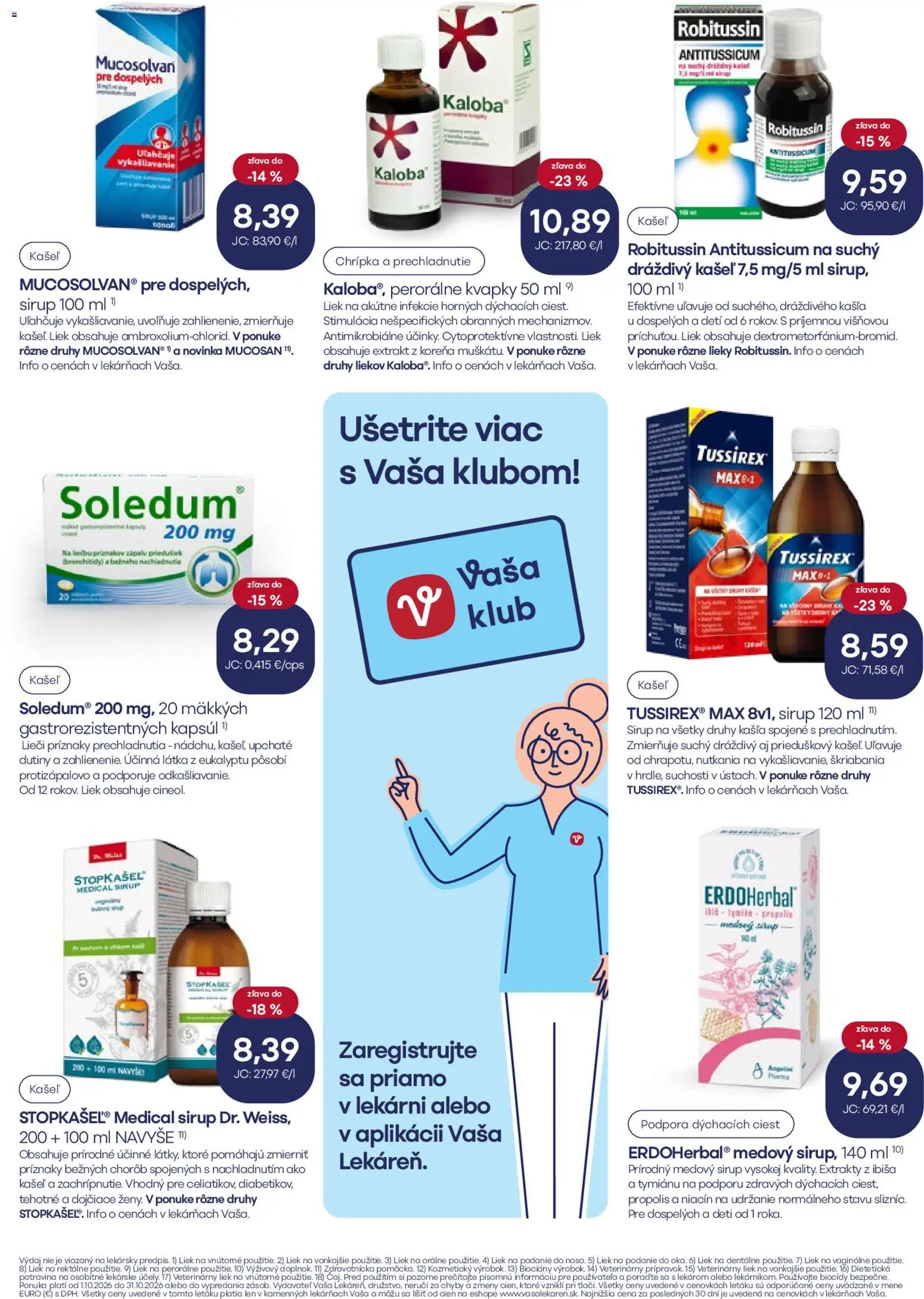Nové Vaša lekáreň akcie – leták je platný od 01.10.2026 | Strana: 8 | Produkty: Sirup